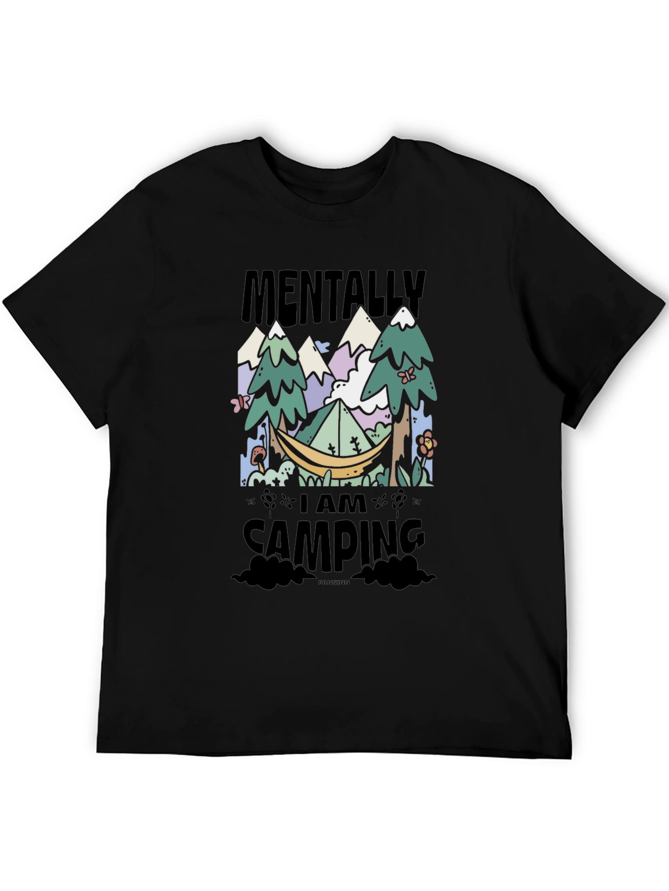 Mentally I Am Camping Graphic T-Shirt