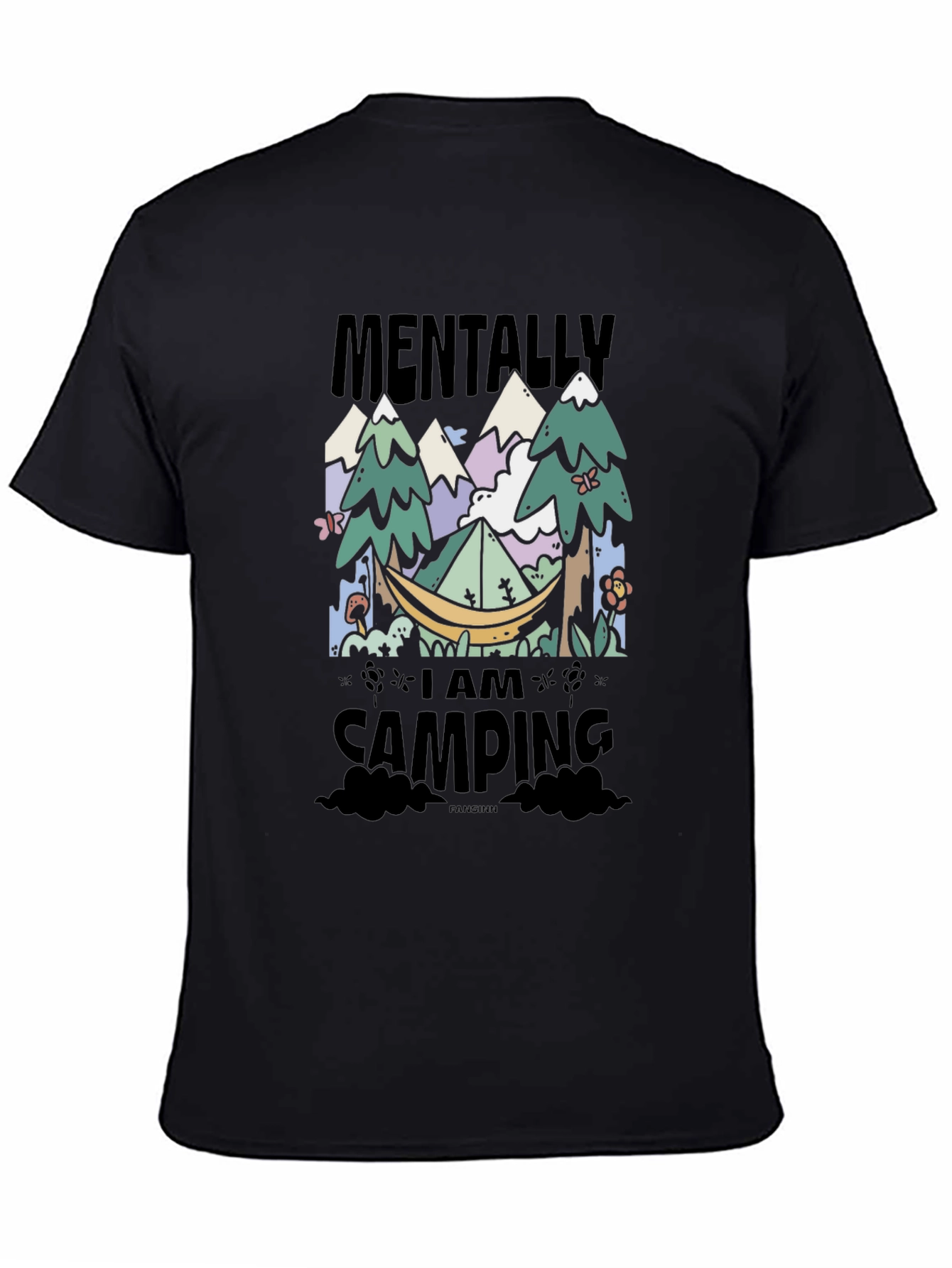 Mentally I Am Camping Graphic T-Shirt