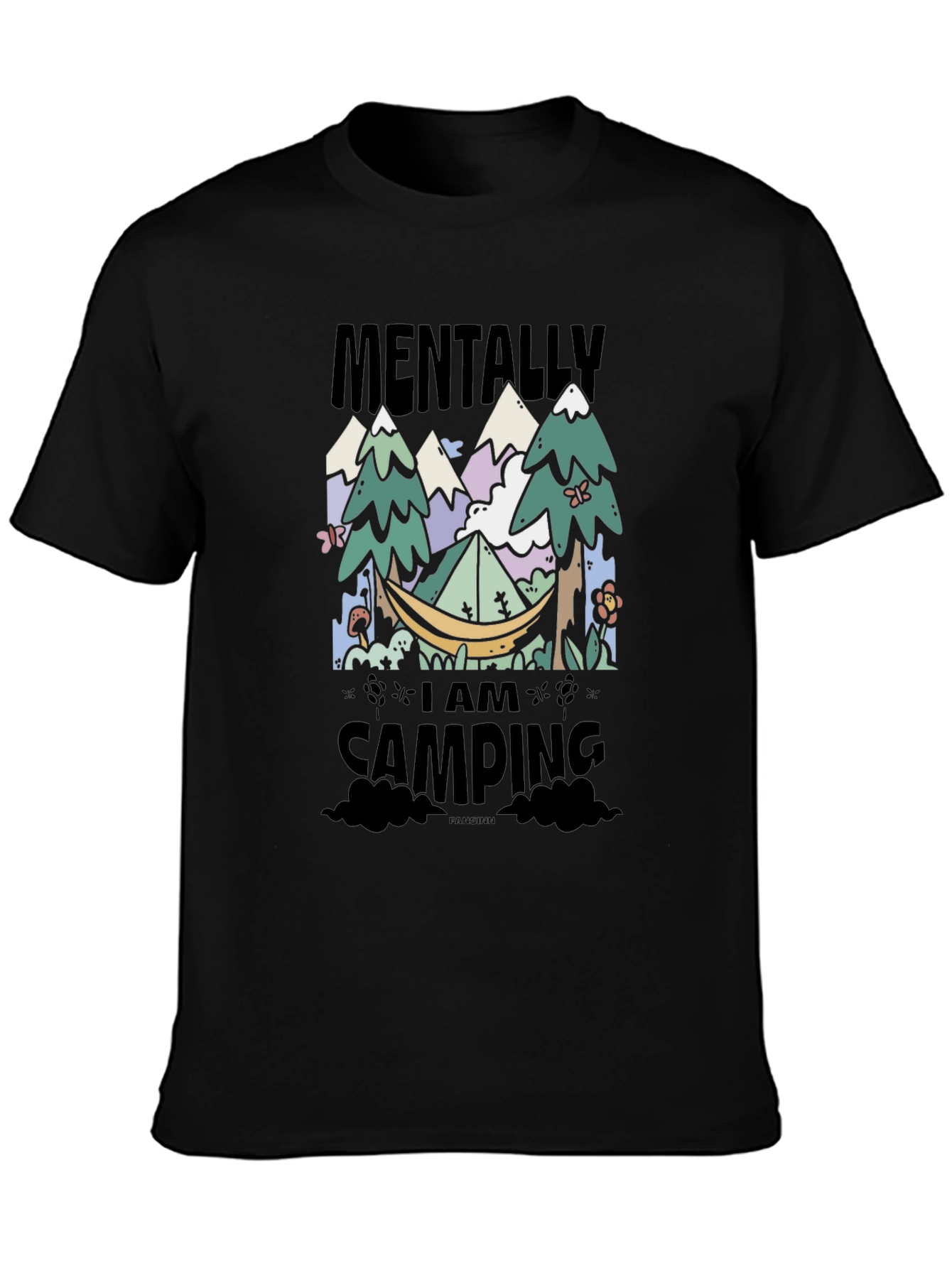 Mentally I Am Camping Graphic T-Shirt