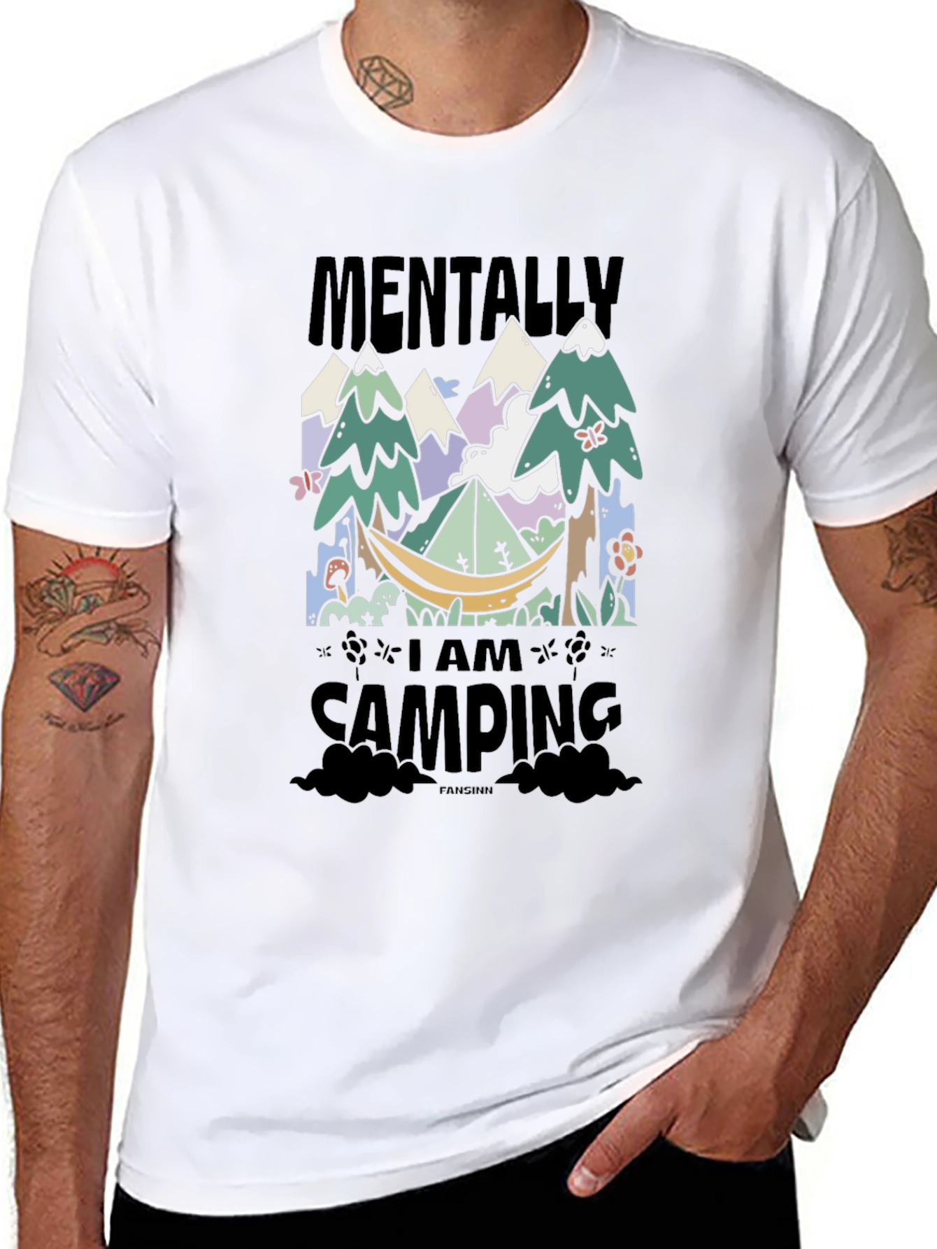 Mentally I Am Camping Graphic T-Shirt