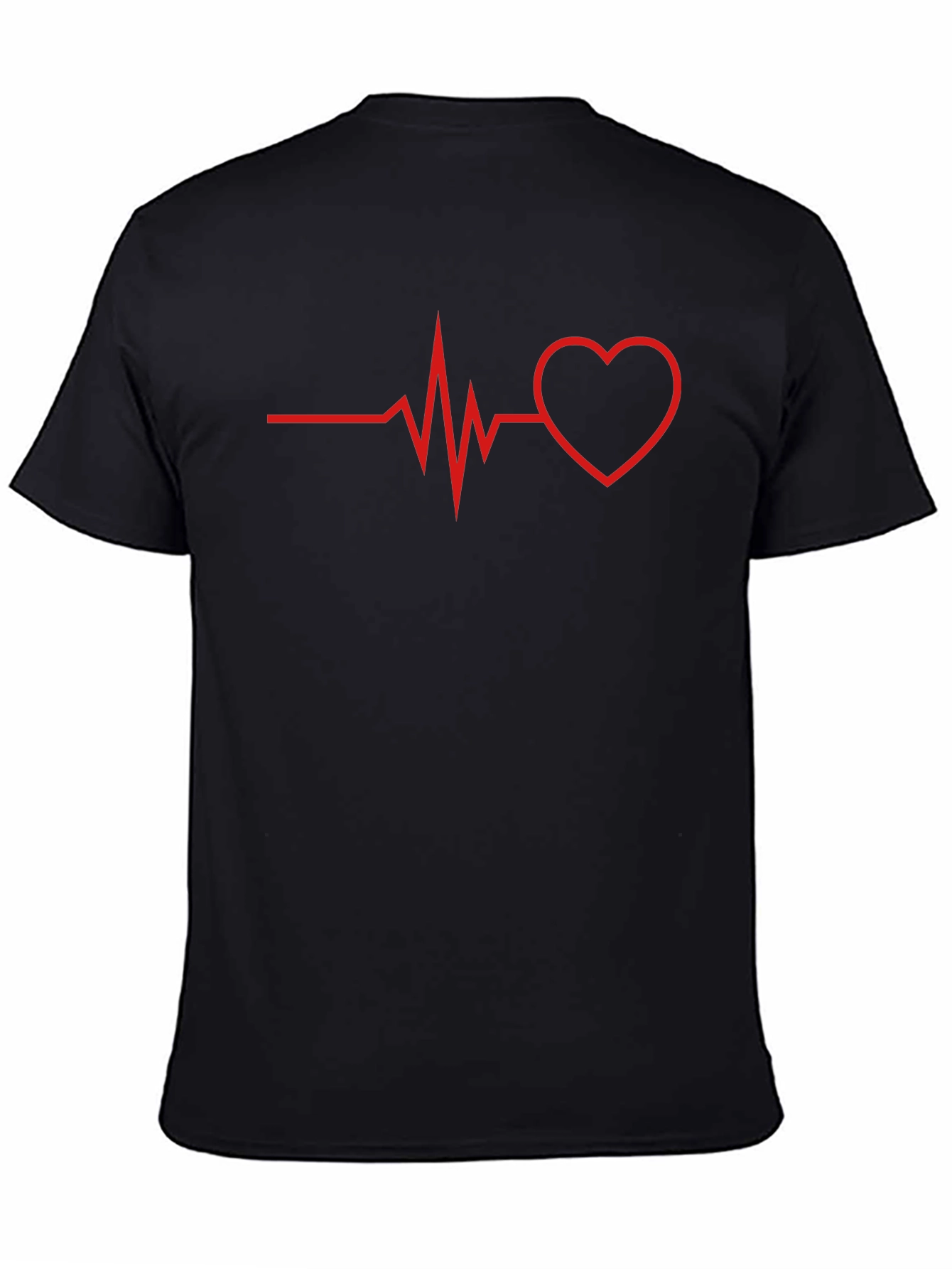 Heartbeat Graphic Tee - Black Cotton Blend