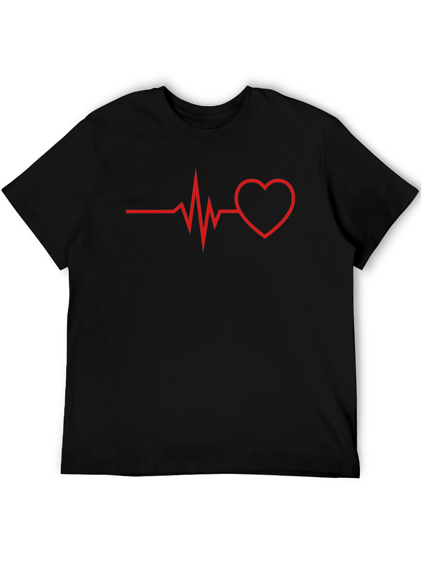 Heartbeat Graphic Tee - Black Cotton Blend