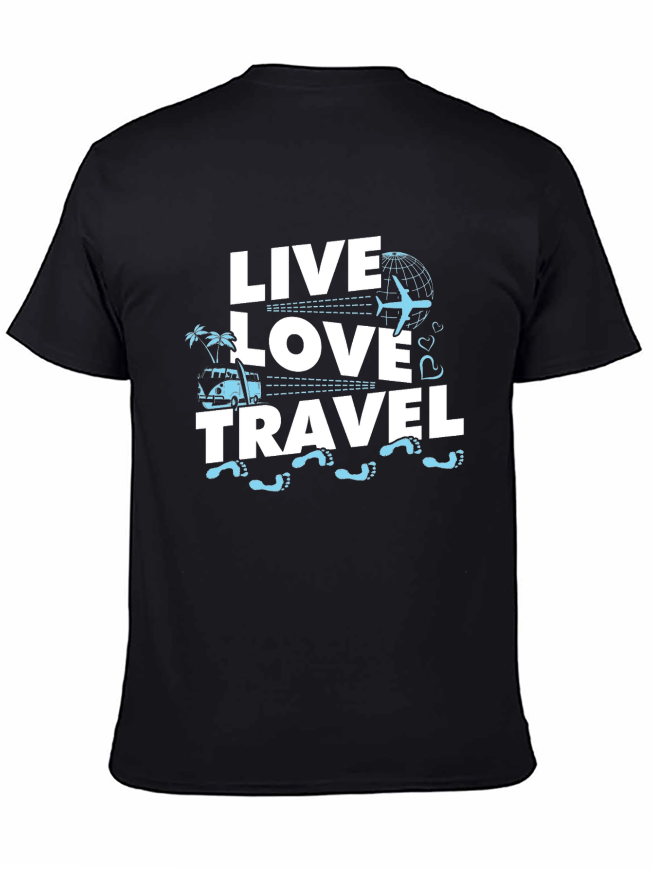 Live Love Travel Graphic Tee - Black