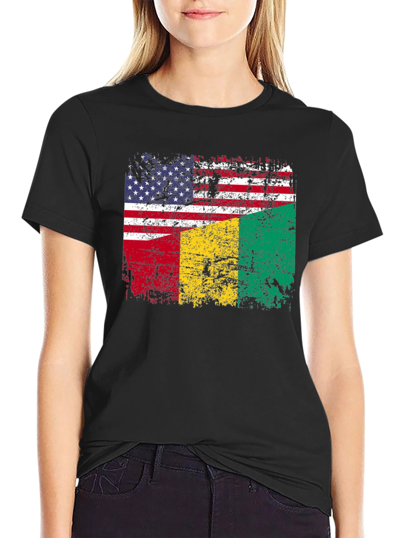 USA Guinea Flag Graphic T-Shirt