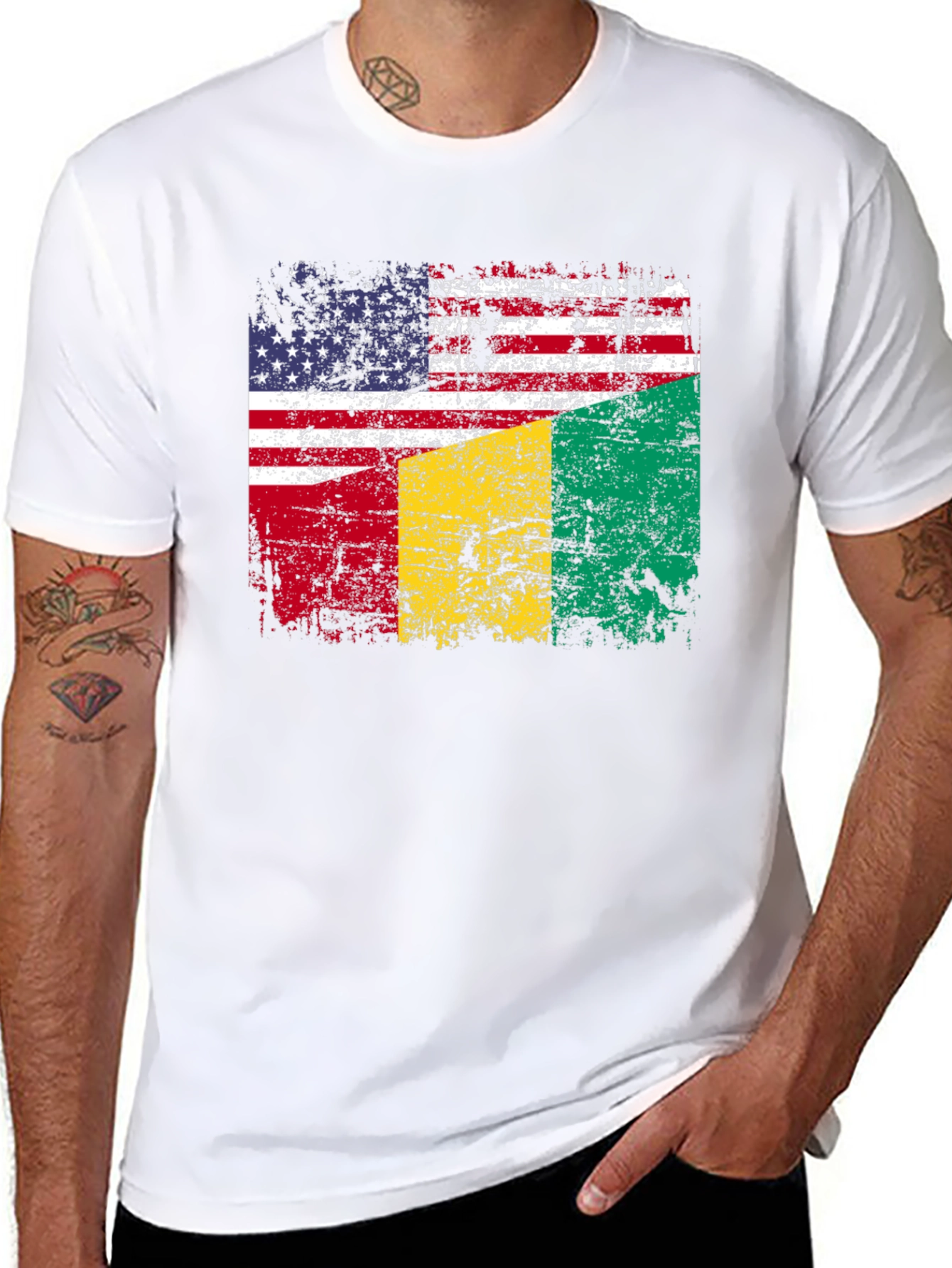 USA Guinea Flag Graphic T-Shirt