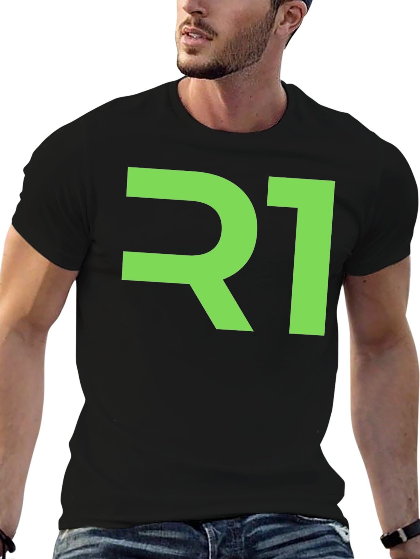 R1 Graphic Tee - Black Cotton Blend