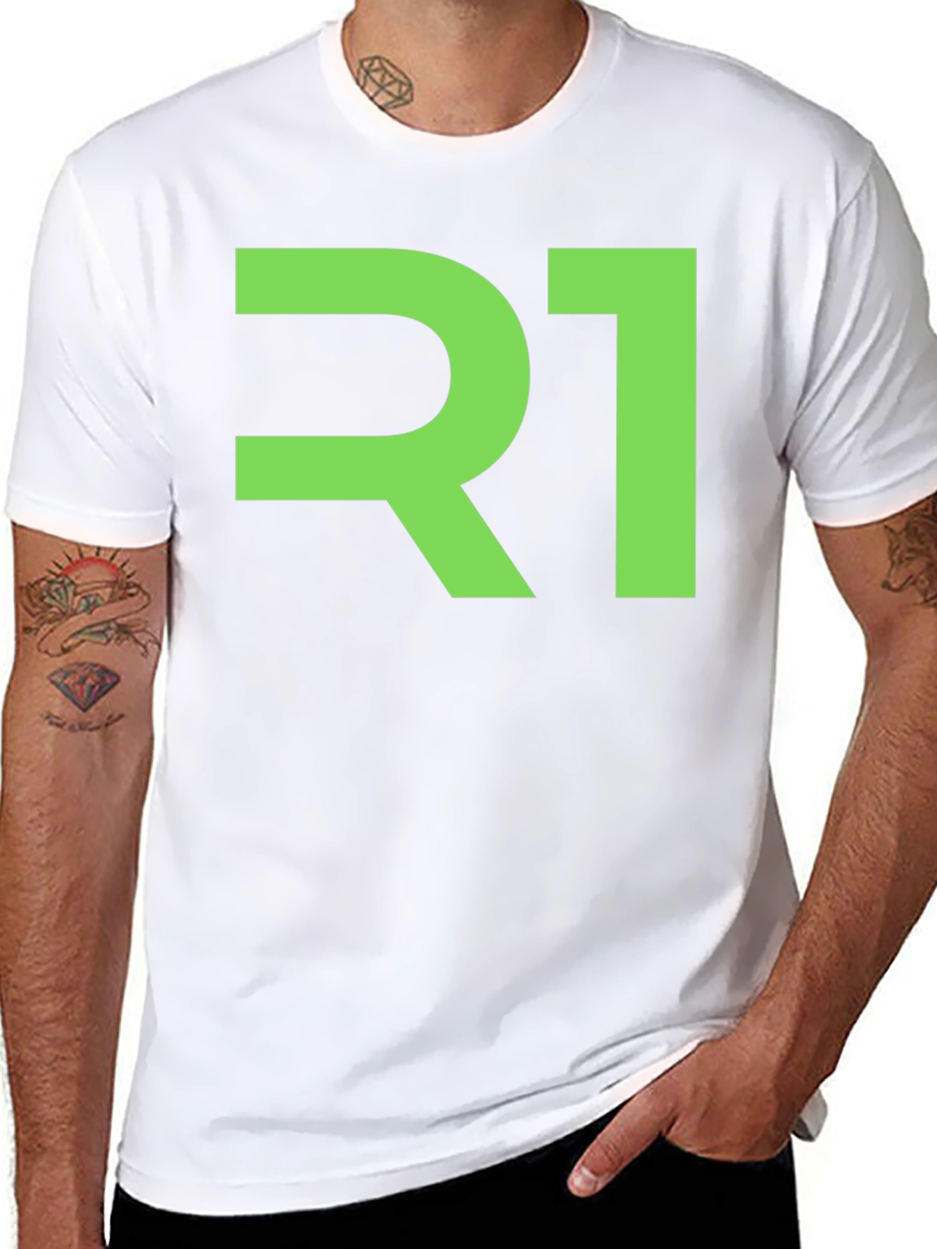 R1 Graphic Tee - Black Cotton Blend