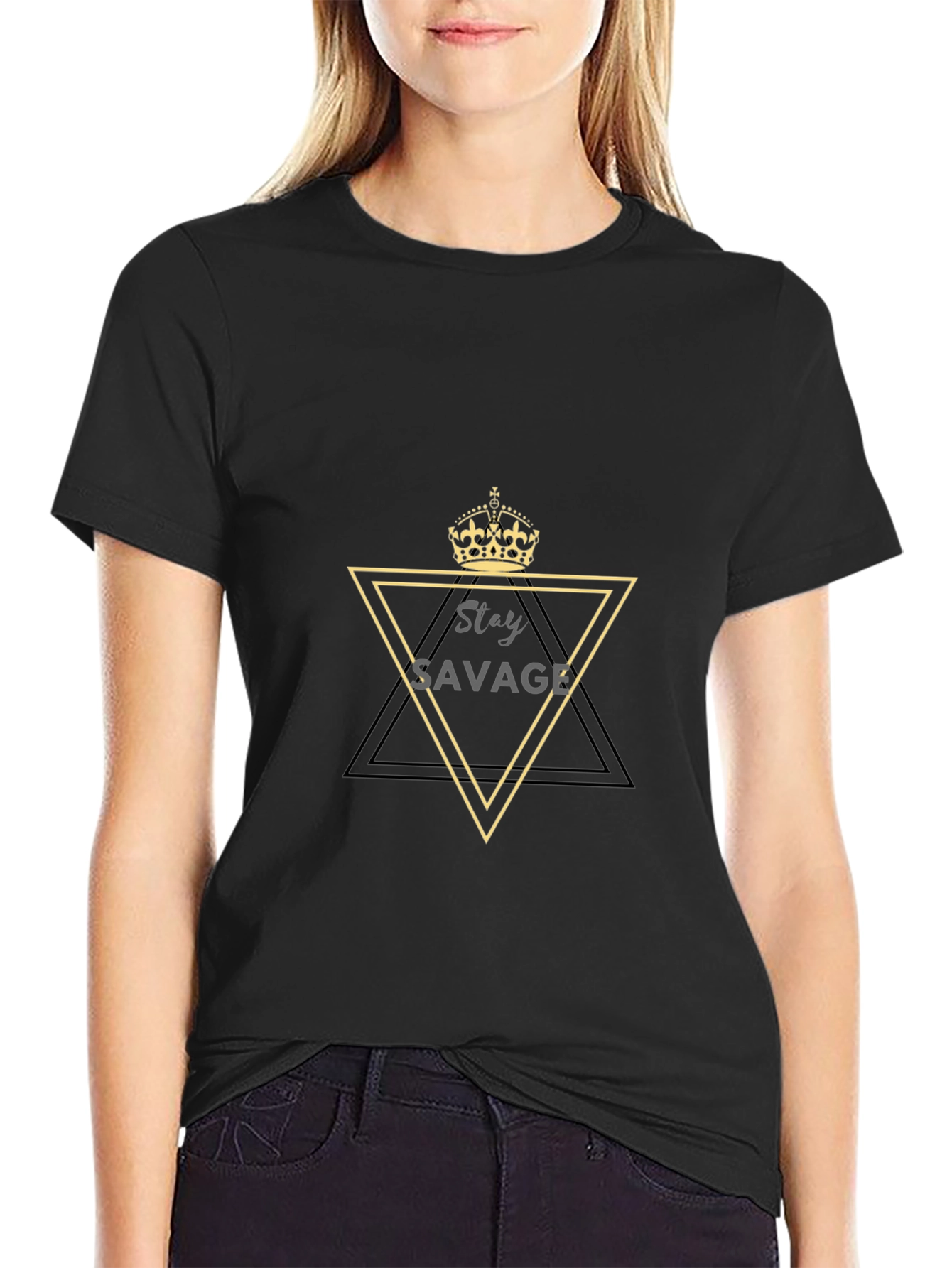 Stay Savage Mens Black Graphic Tee
