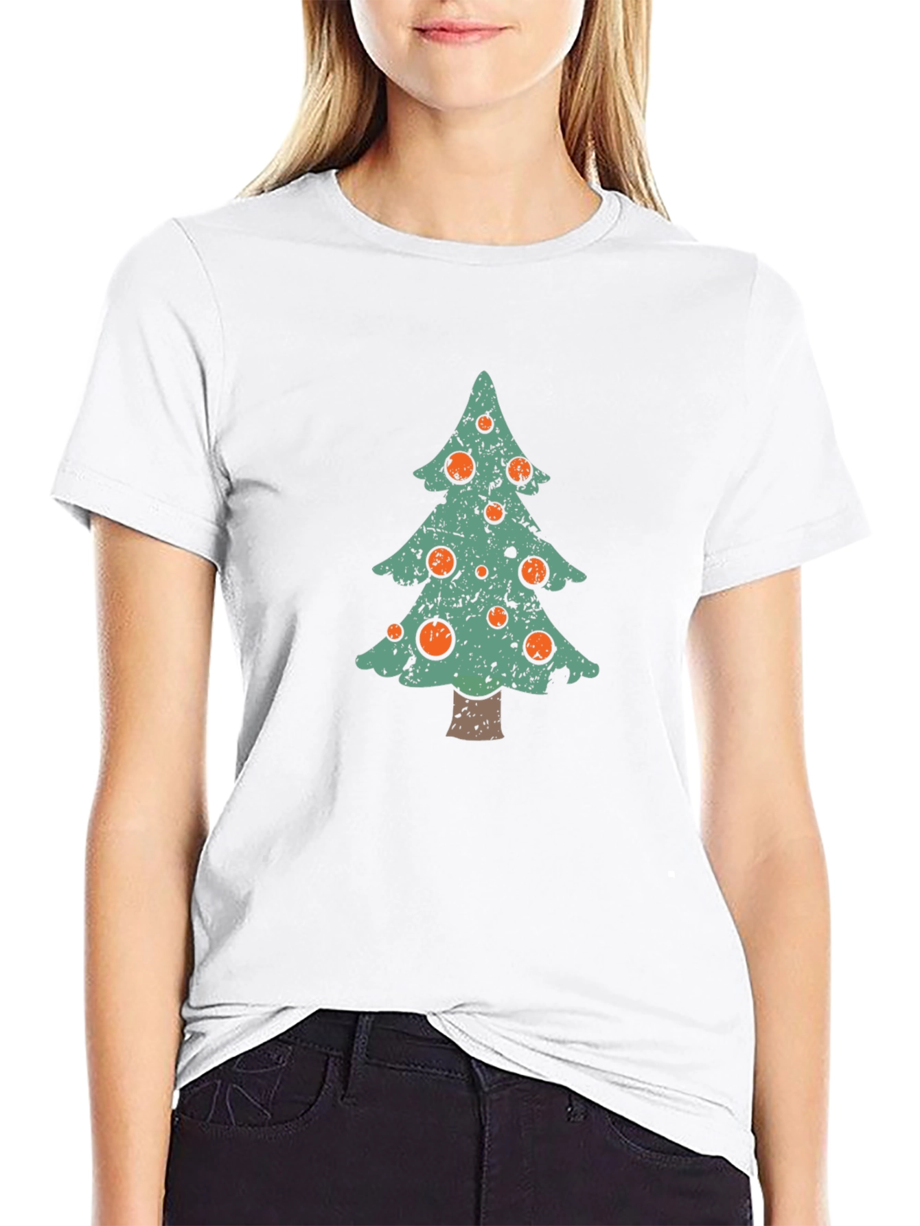 Festive Christmas Tree Graphic Tee - Holiday Cheer