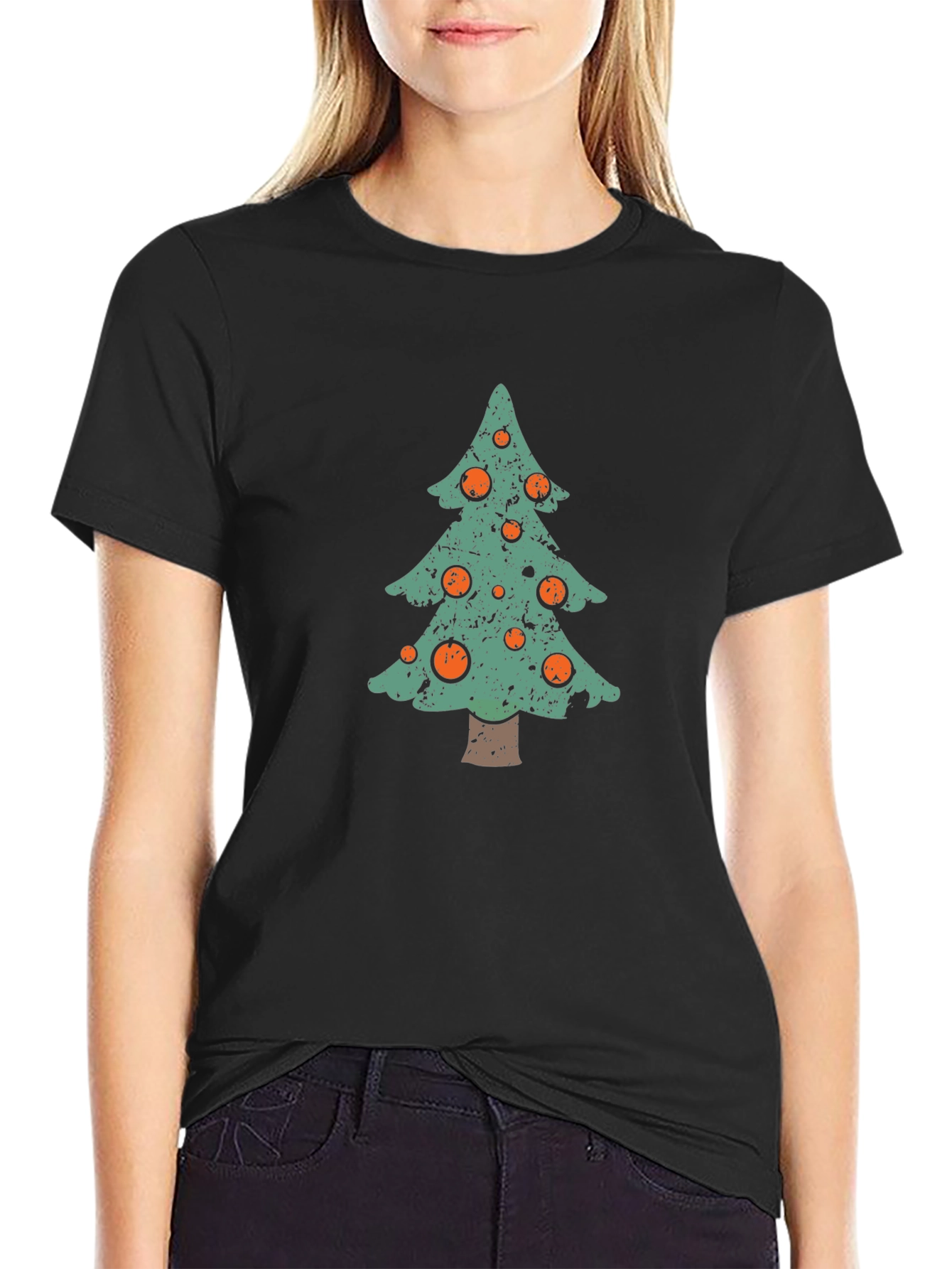 Festive Christmas Tree Graphic Tee - Holiday Cheer