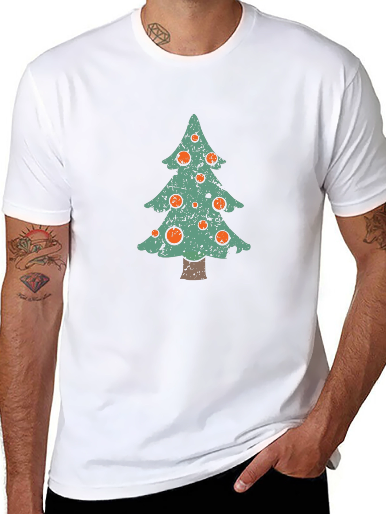 Festive Christmas Tree Graphic Tee - Holiday Cheer