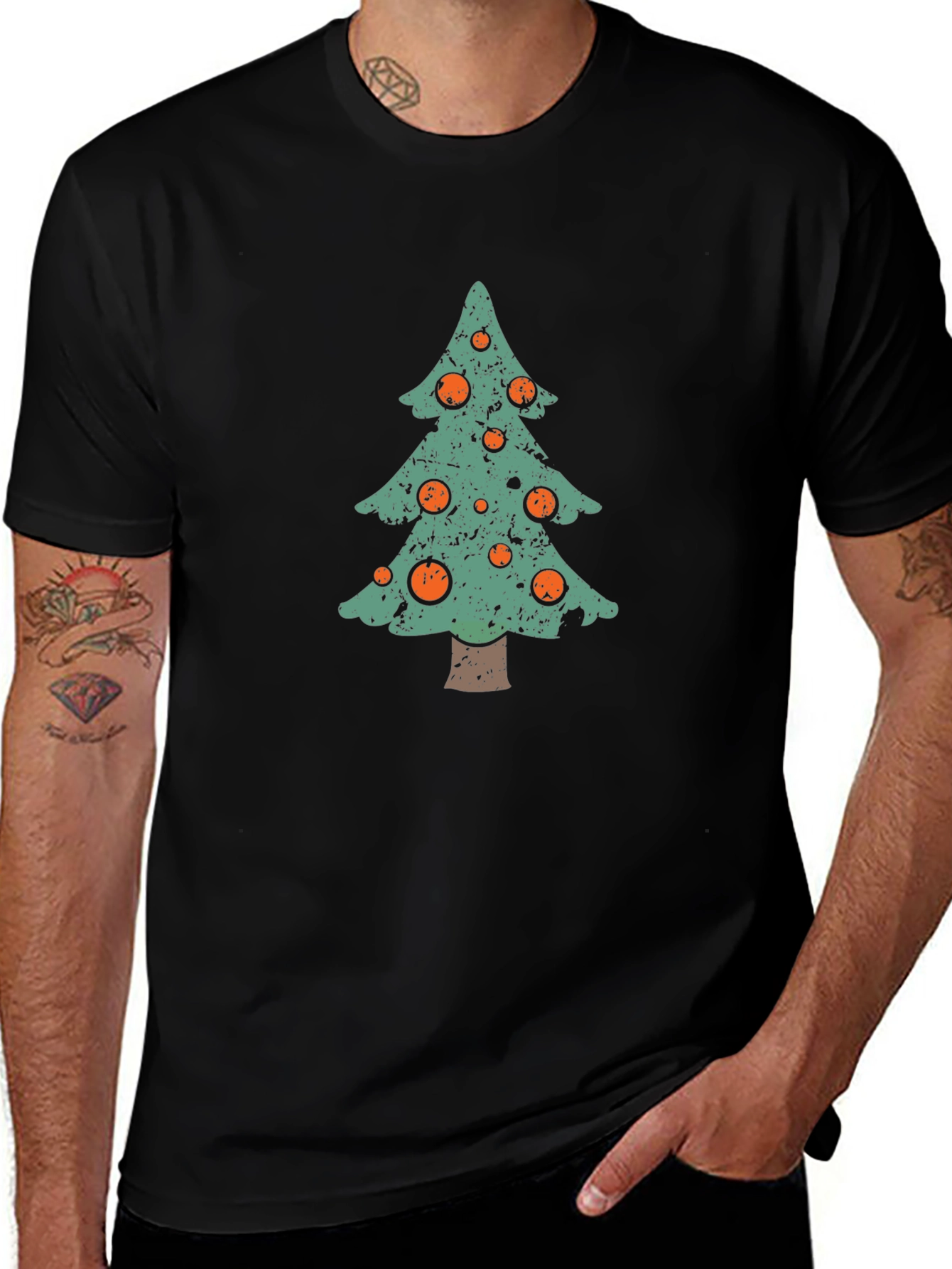 Festive Christmas Tree Graphic Tee - Holiday Cheer