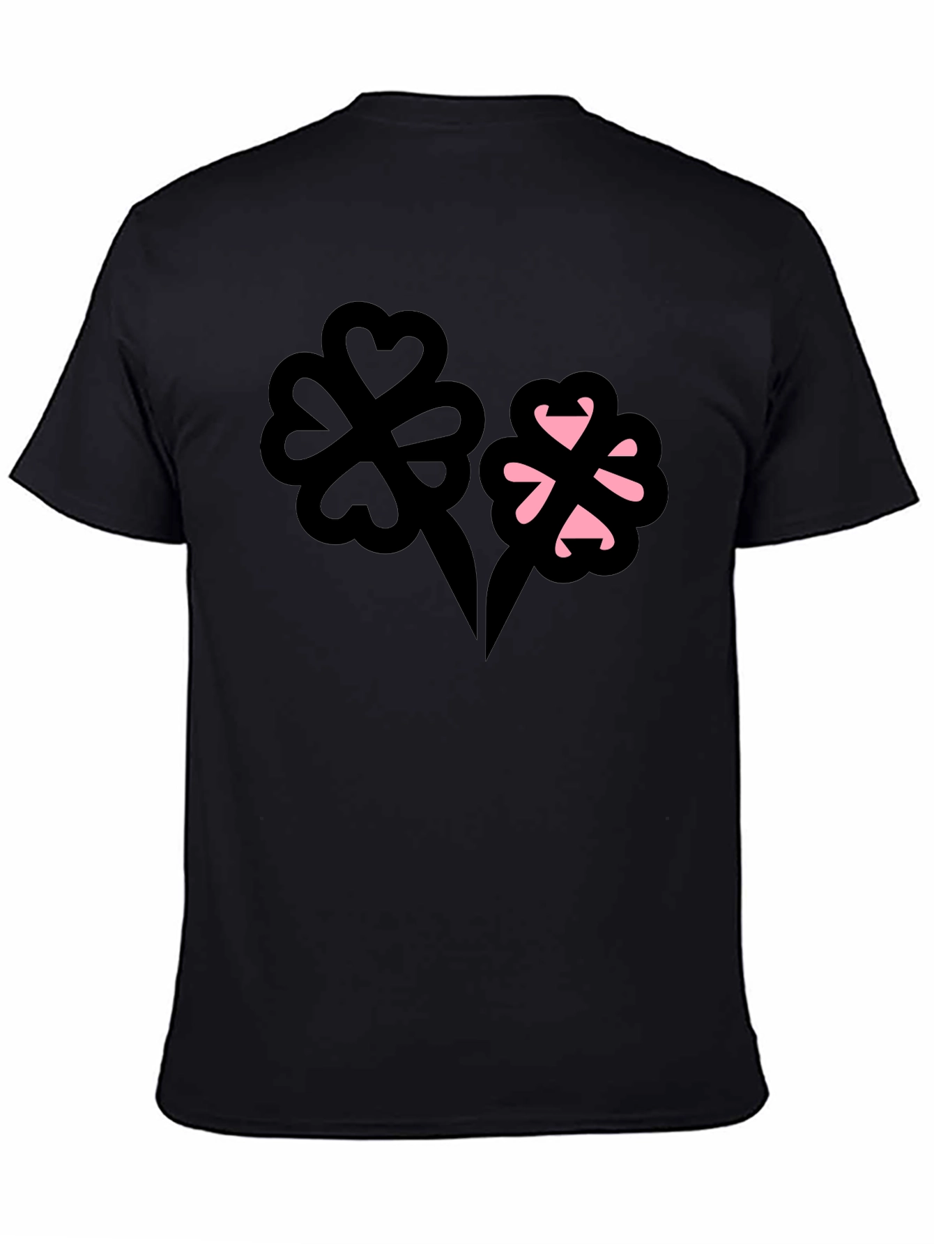 Lucky Clover Graphic Tee - Stylish Black T-Shirt