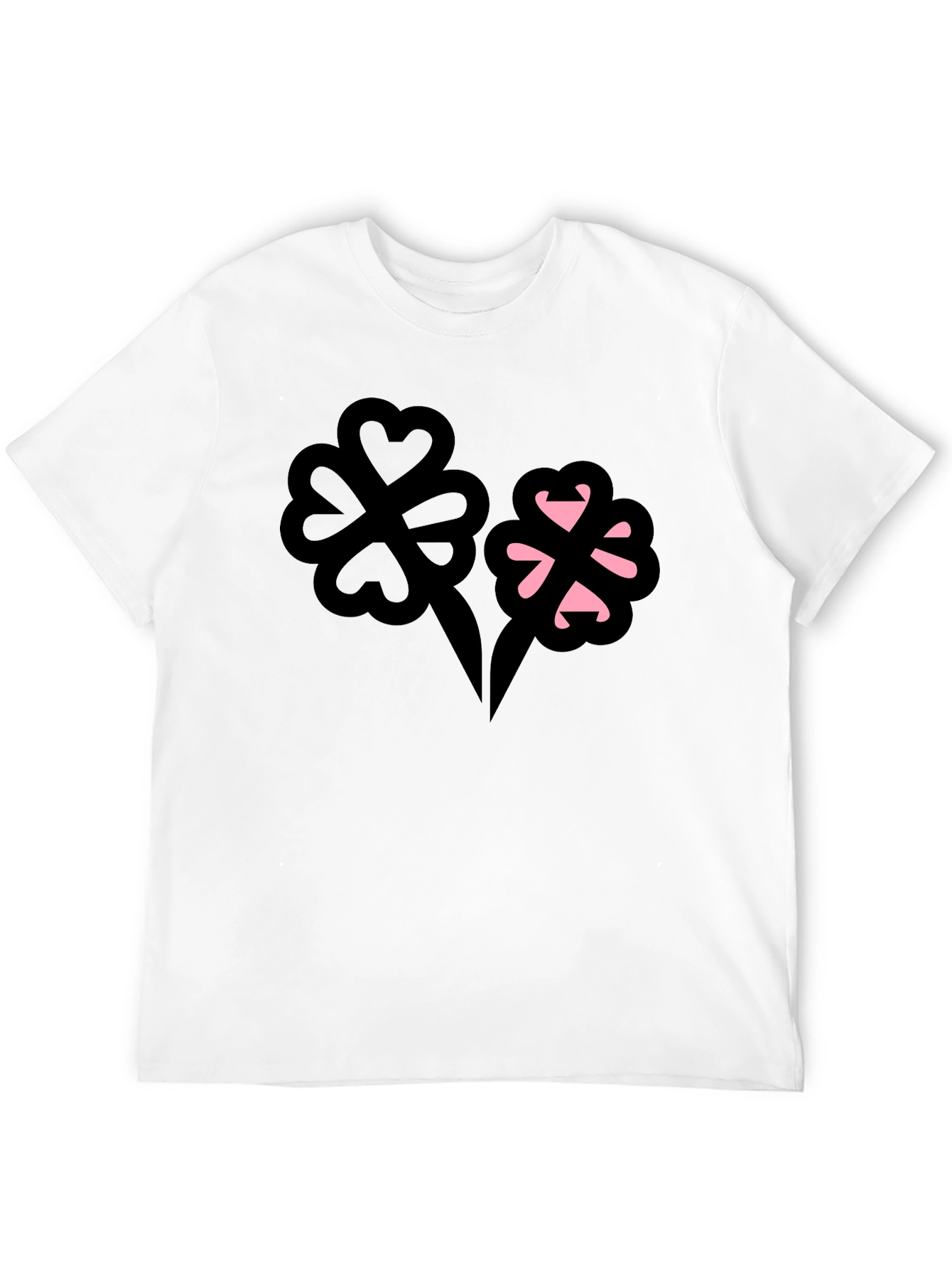 Lucky Clover Graphic Tee - Stylish Black T-Shirt