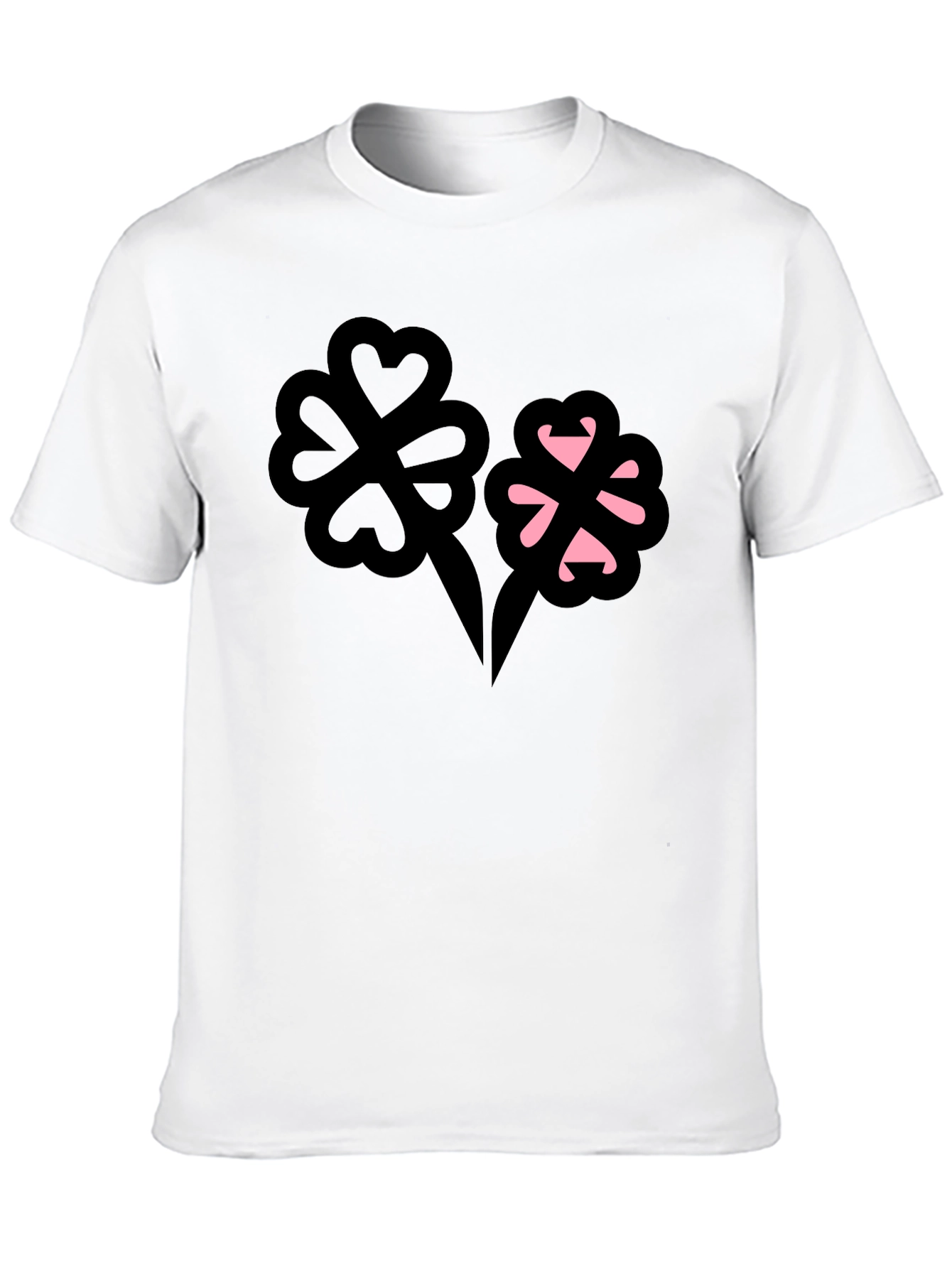 Lucky Clover Graphic Tee - Stylish Black T-Shirt