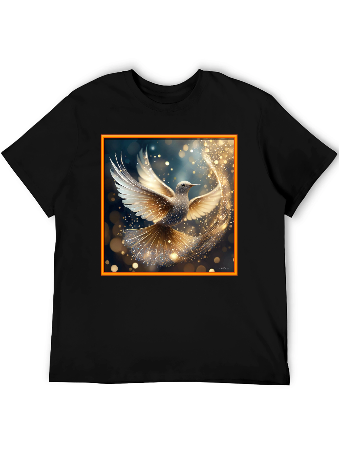 Dove Sparkle Graphic Tee - Elegant Design