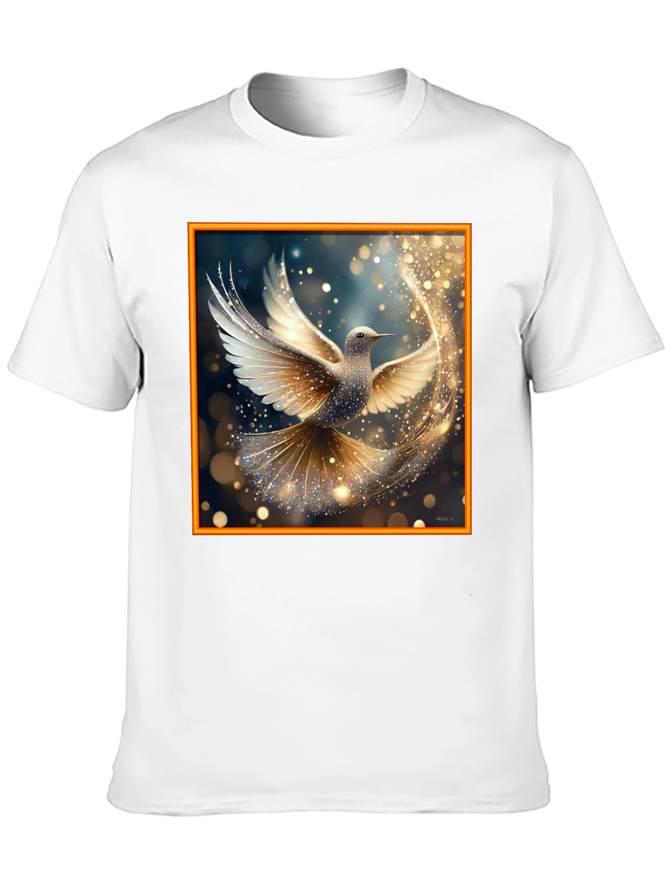 Dove Sparkle Graphic Tee - Elegant Design