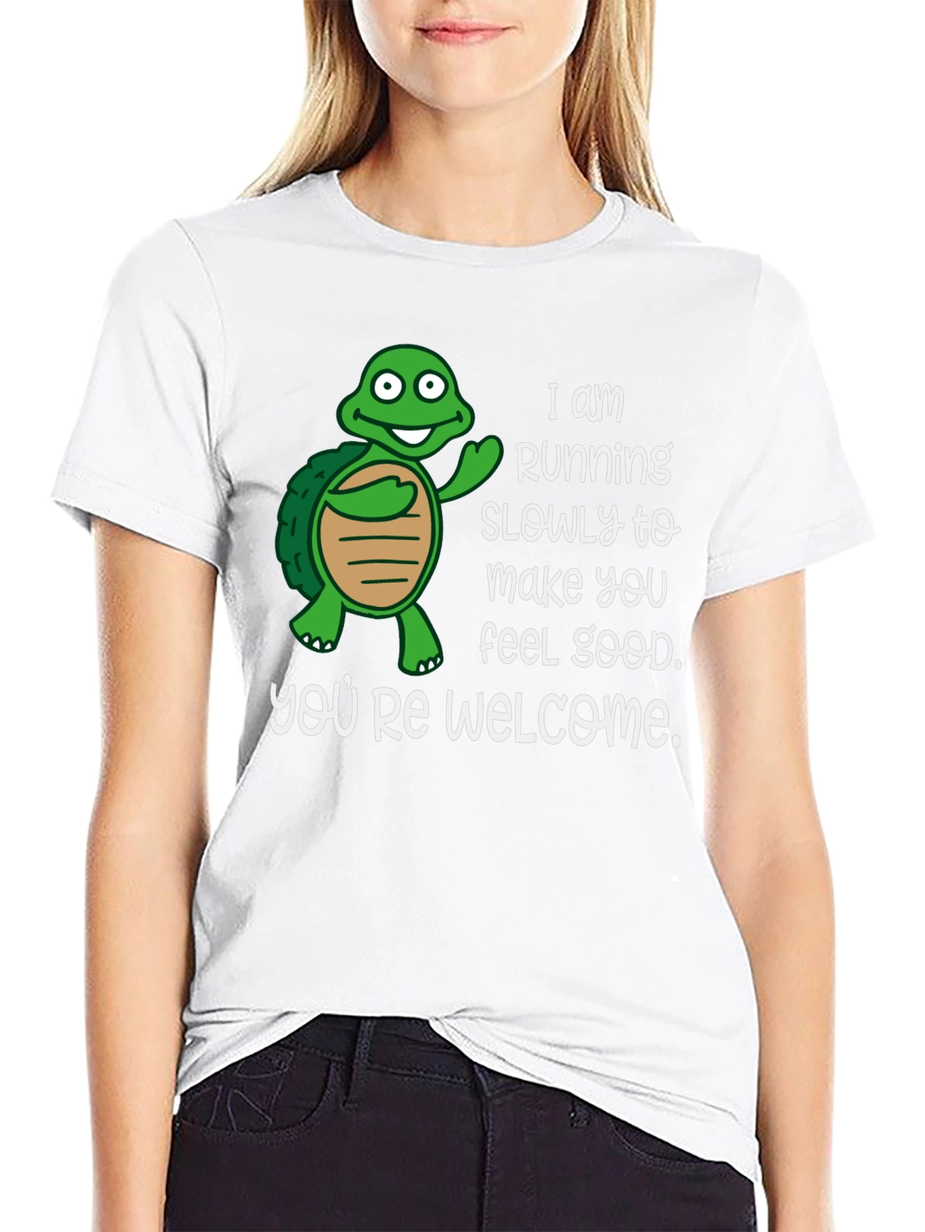 Funny Turtle Running Slowly Graphic T-Shirt
