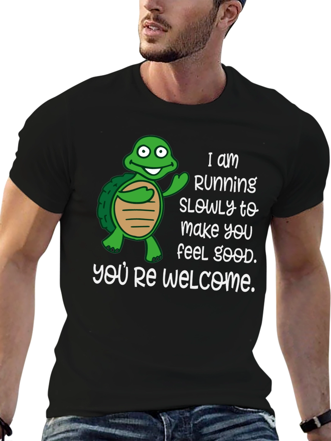 Funny Turtle Running Slowly Graphic T-Shirt