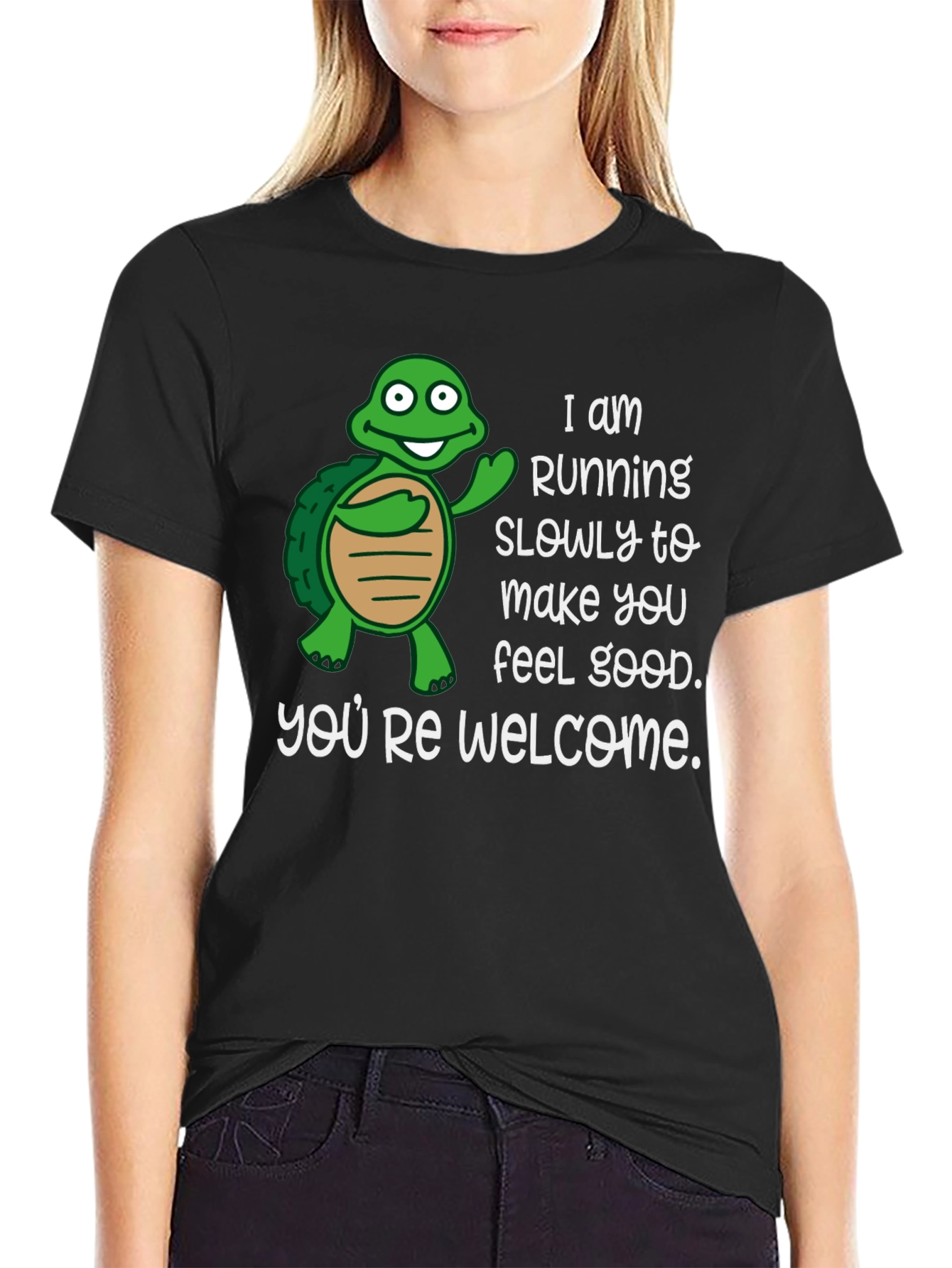 Funny Turtle Running Slowly Graphic T-Shirt