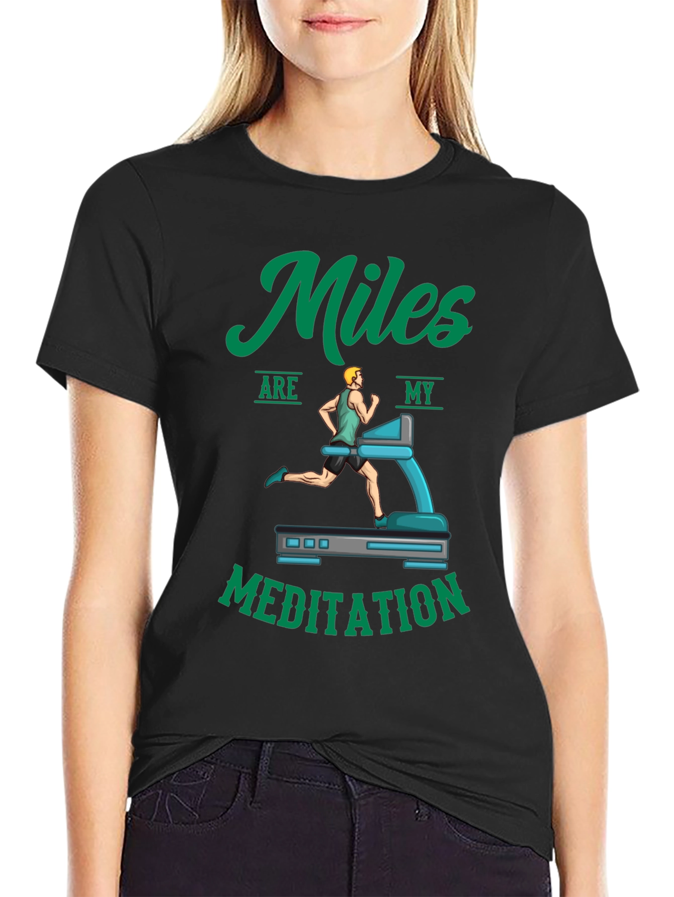 Miles Are My Meditation Black T-Shirt