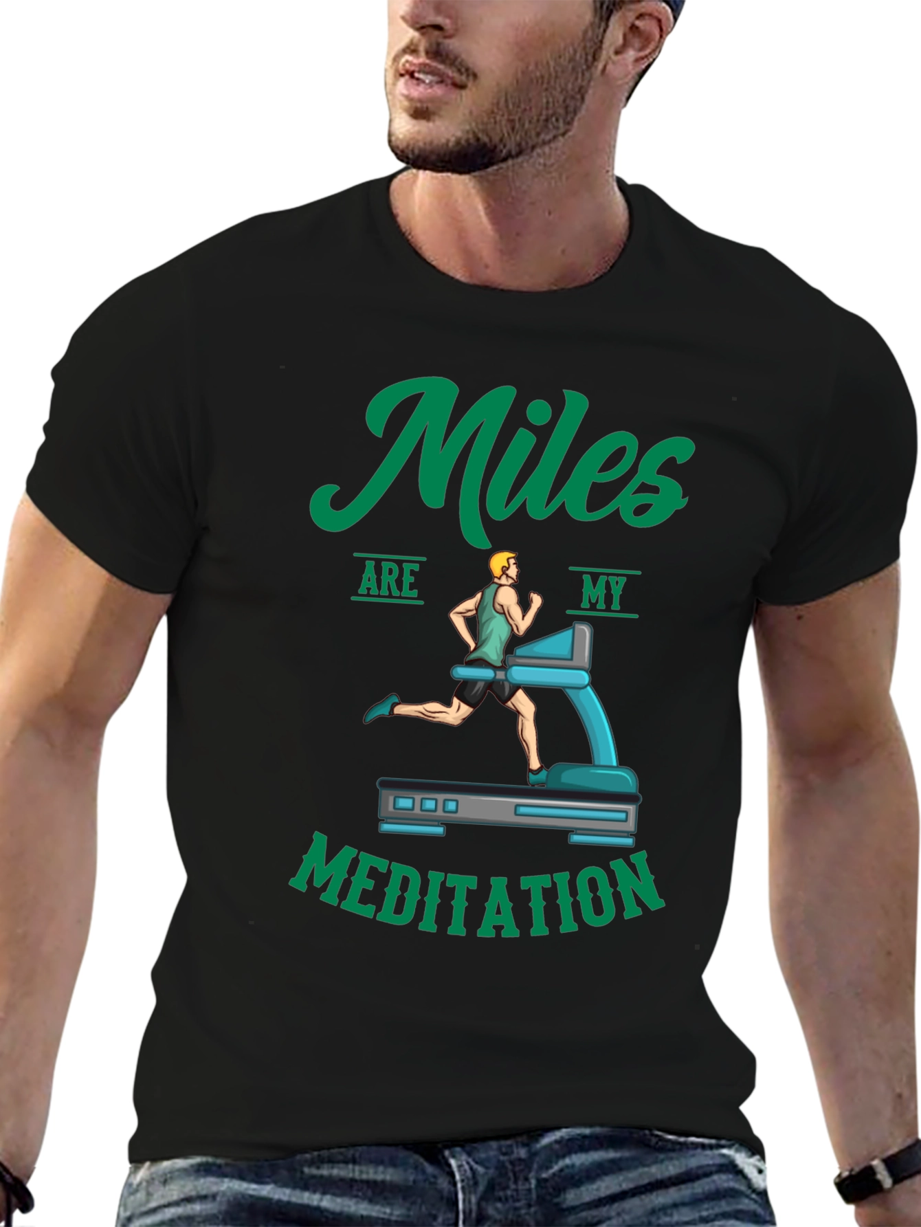 Miles Are My Meditation Black T-Shirt