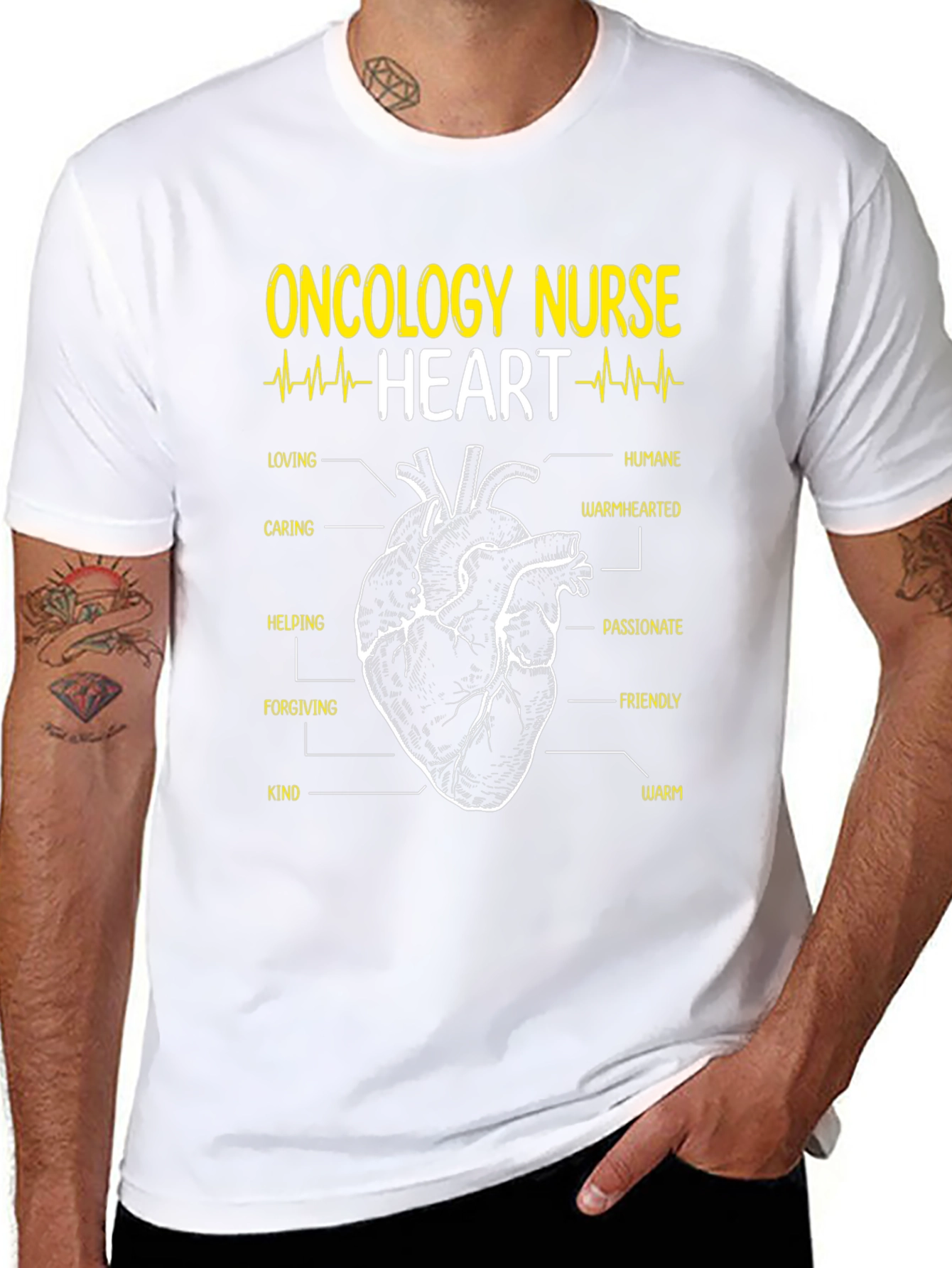 Oncology Nurse Heart T-Shirt - Compassionate Care
