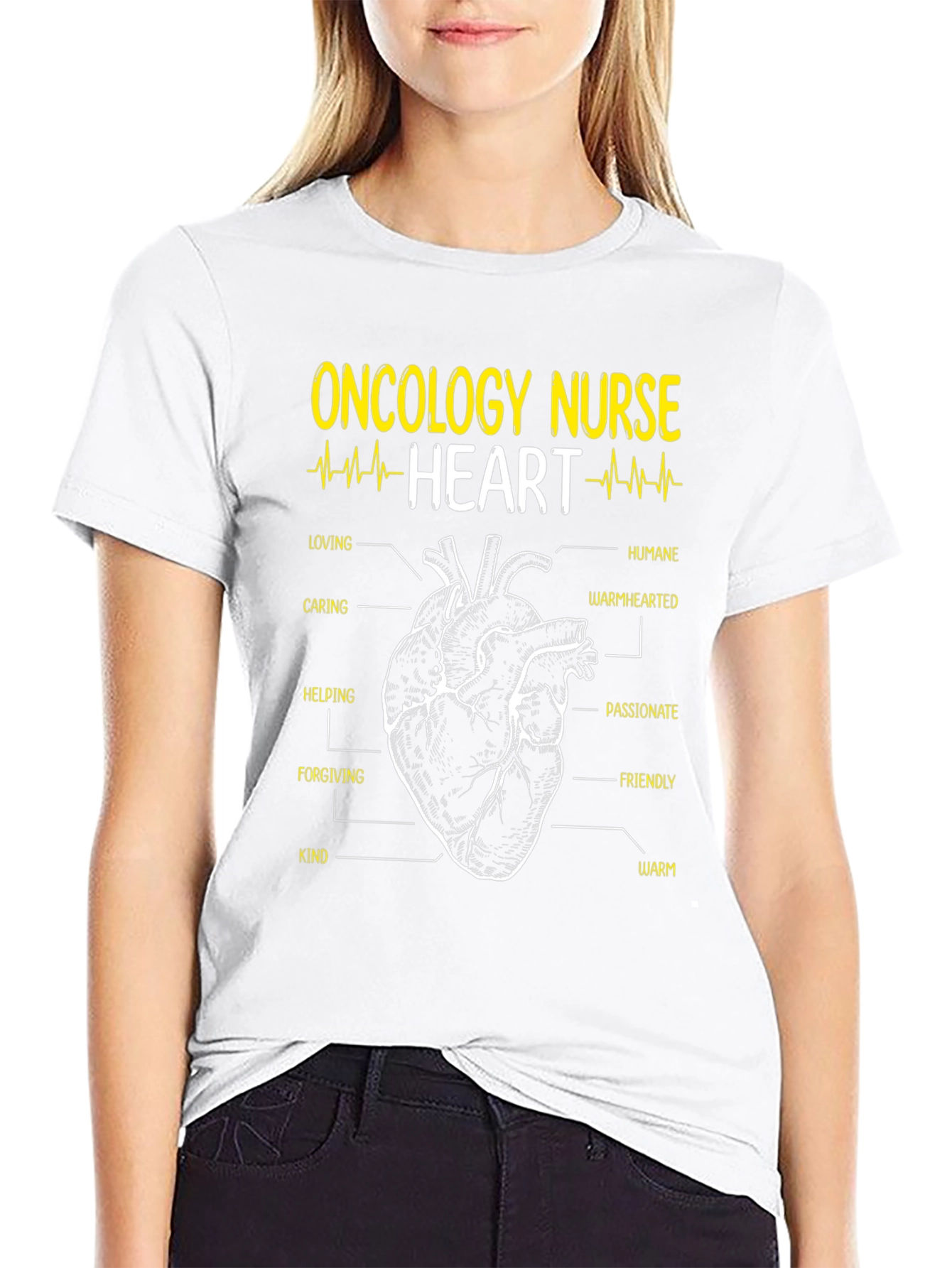 Oncology Nurse Heart T-Shirt - Compassionate Care
