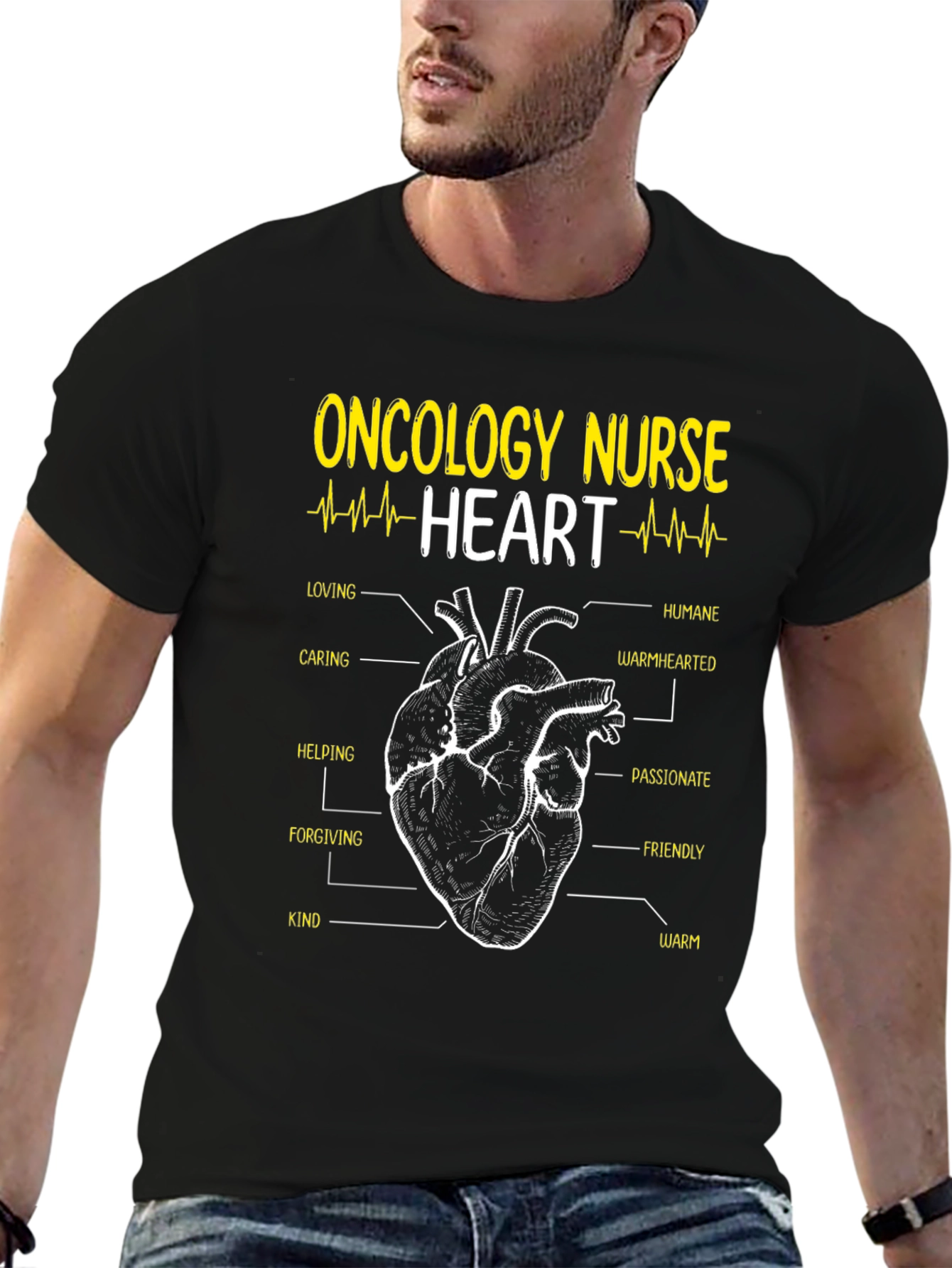 Oncology Nurse Heart T-Shirt - Compassionate Care