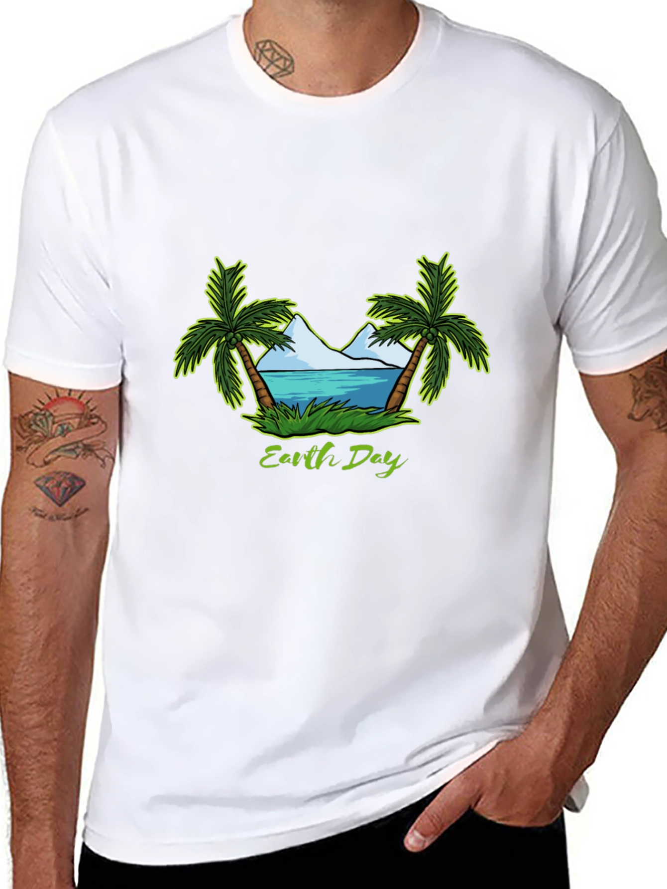 Earth Day Palm Tree Graphic T-Shirt