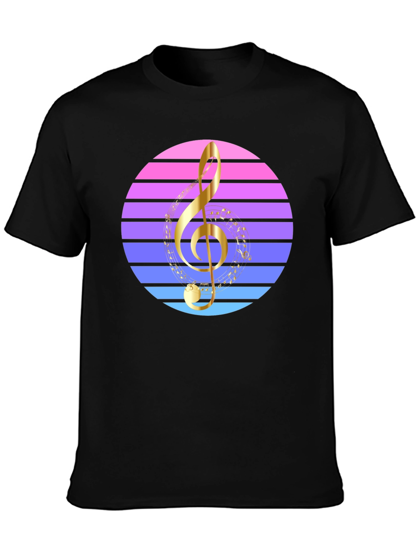Retro Music T-Shirt - Treble Clef Design