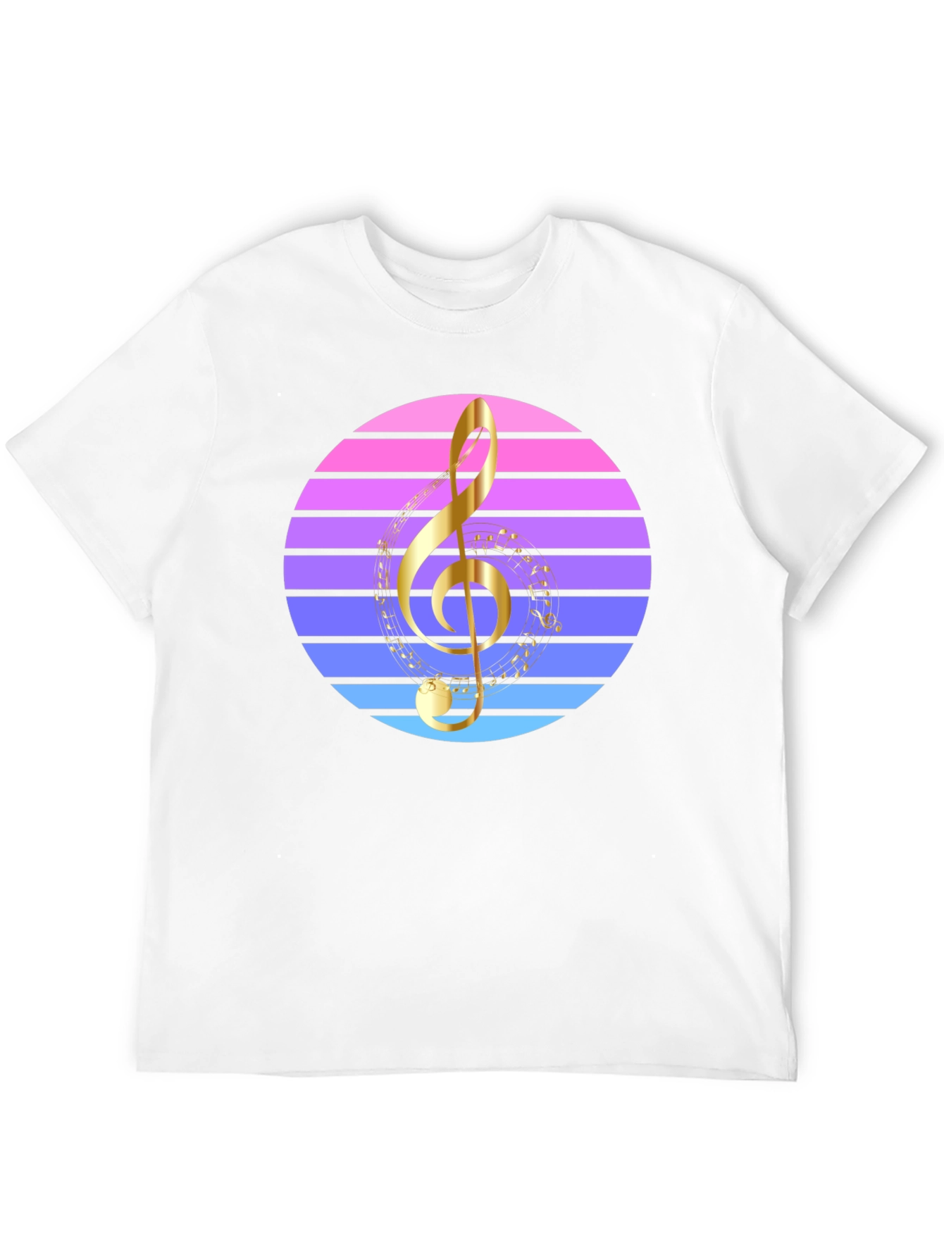 Retro Music T-Shirt - Treble Clef Design