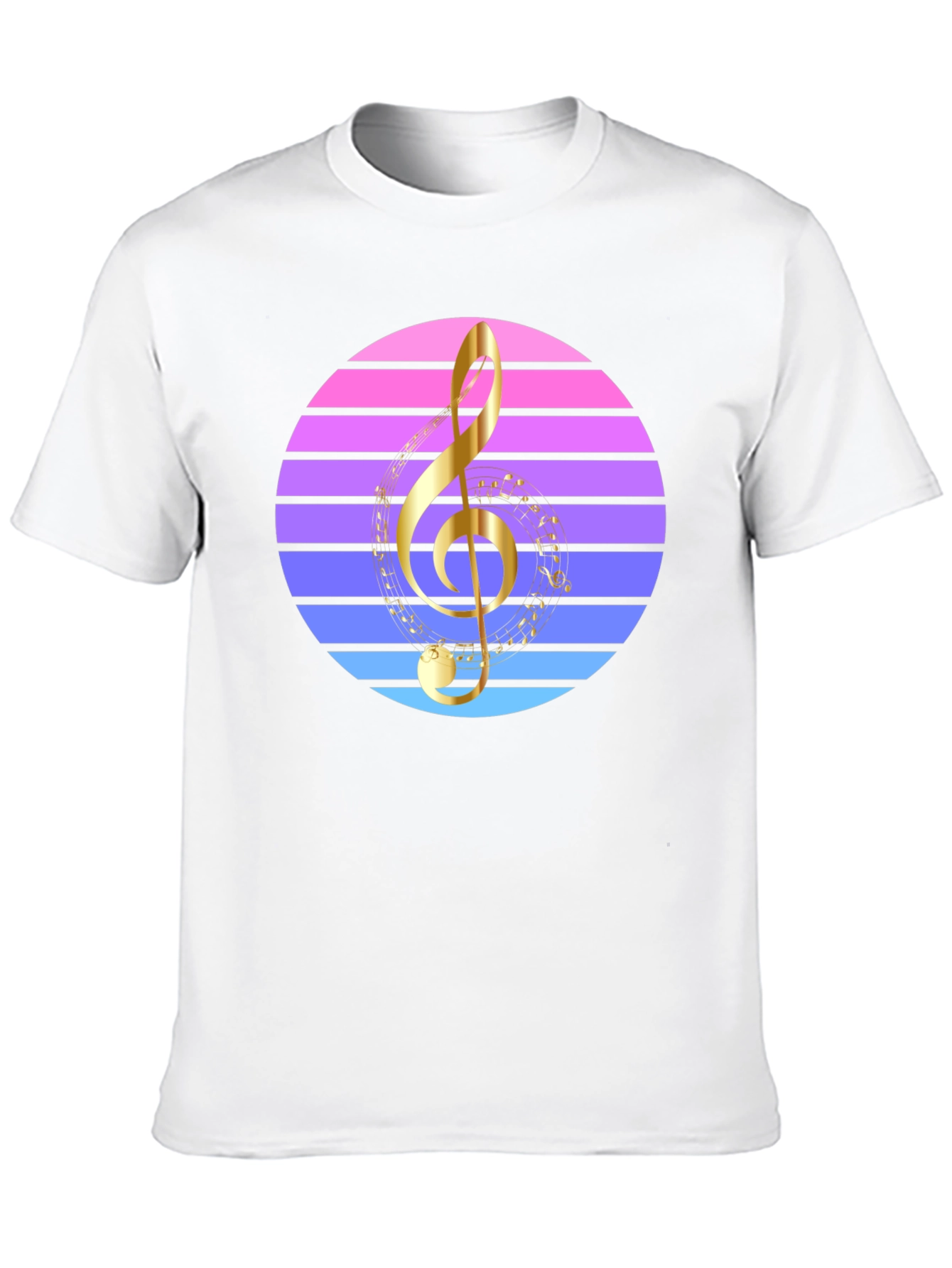 Retro Music T-Shirt - Treble Clef Design