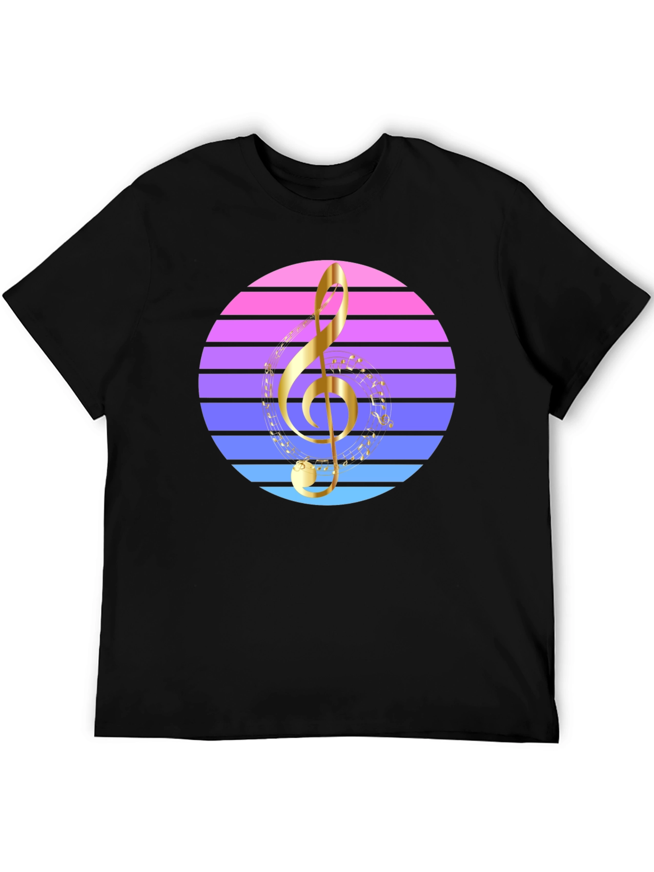 Retro Music T-Shirt - Treble Clef Design
