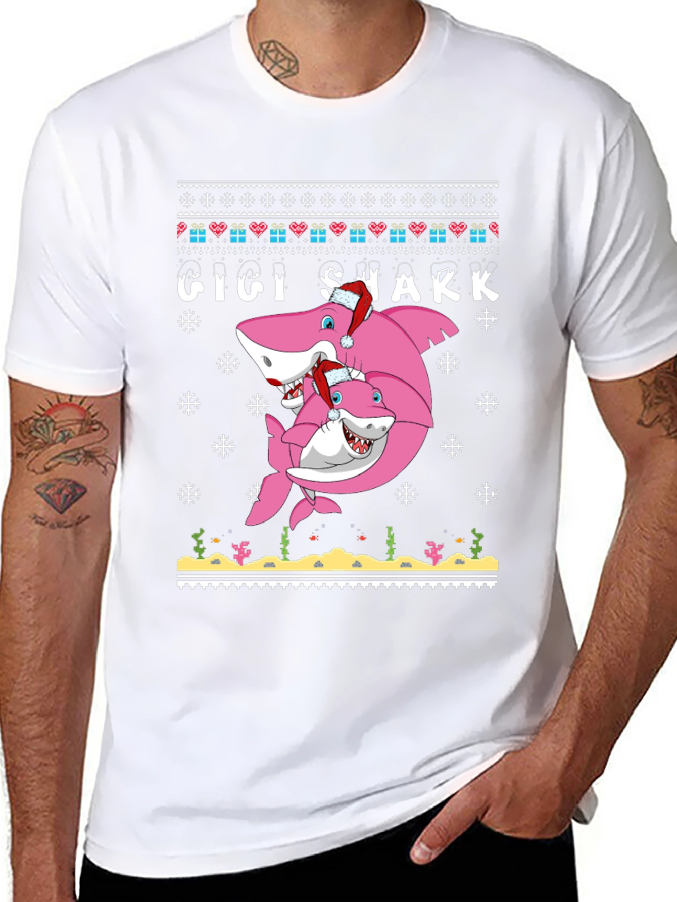 Gigi Shark Christmas Sweater T-Shirt