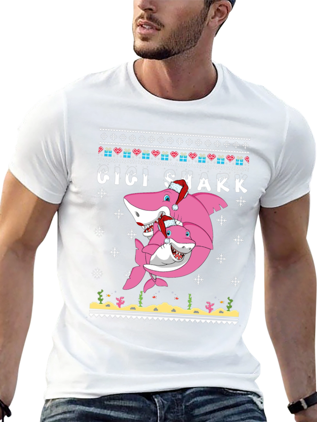 Gigi Shark Christmas Sweater T-Shirt