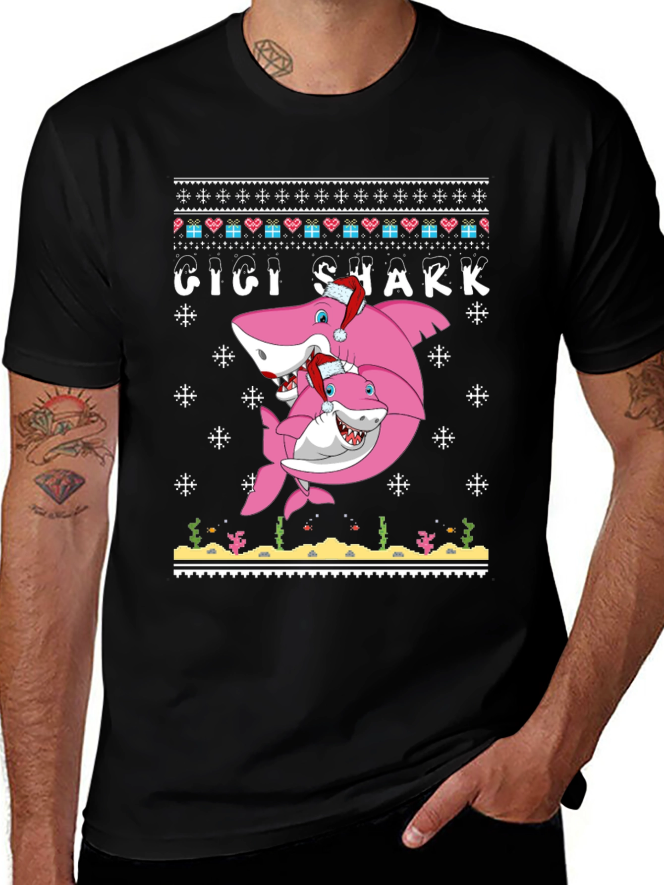 Gigi Shark Christmas Sweater T-Shirt