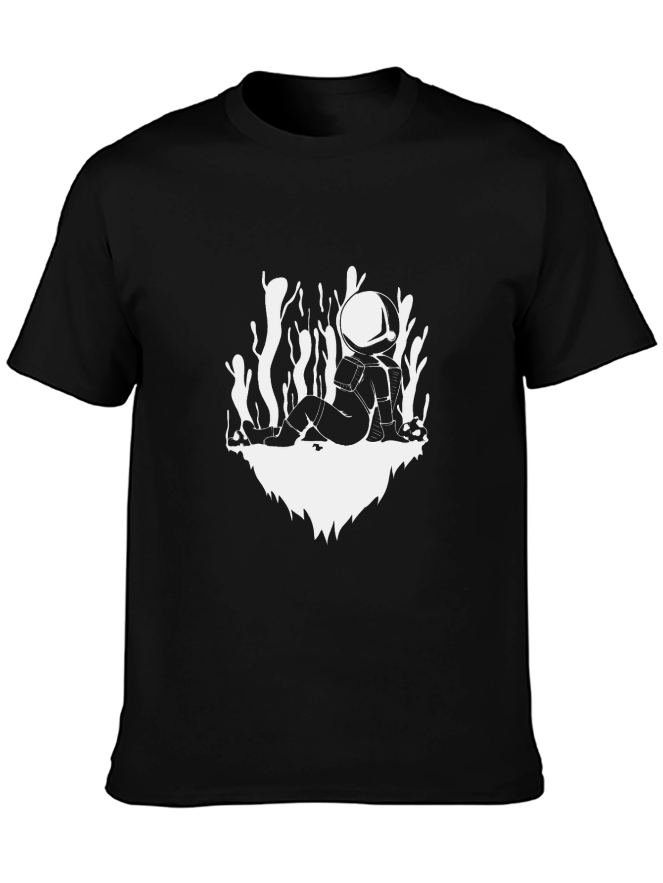 Astronaut Graphic Print Crew Neck T-Shirt