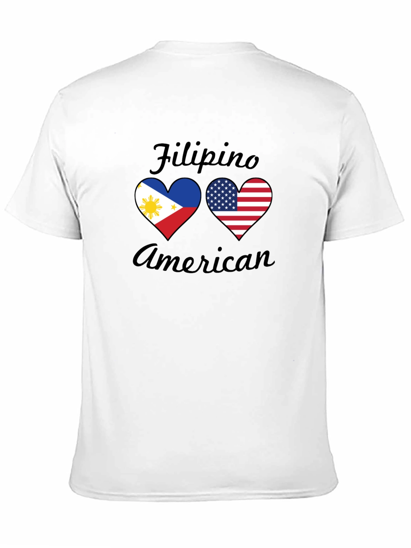 Filipino American Pride T-Shirt: Heart Flags