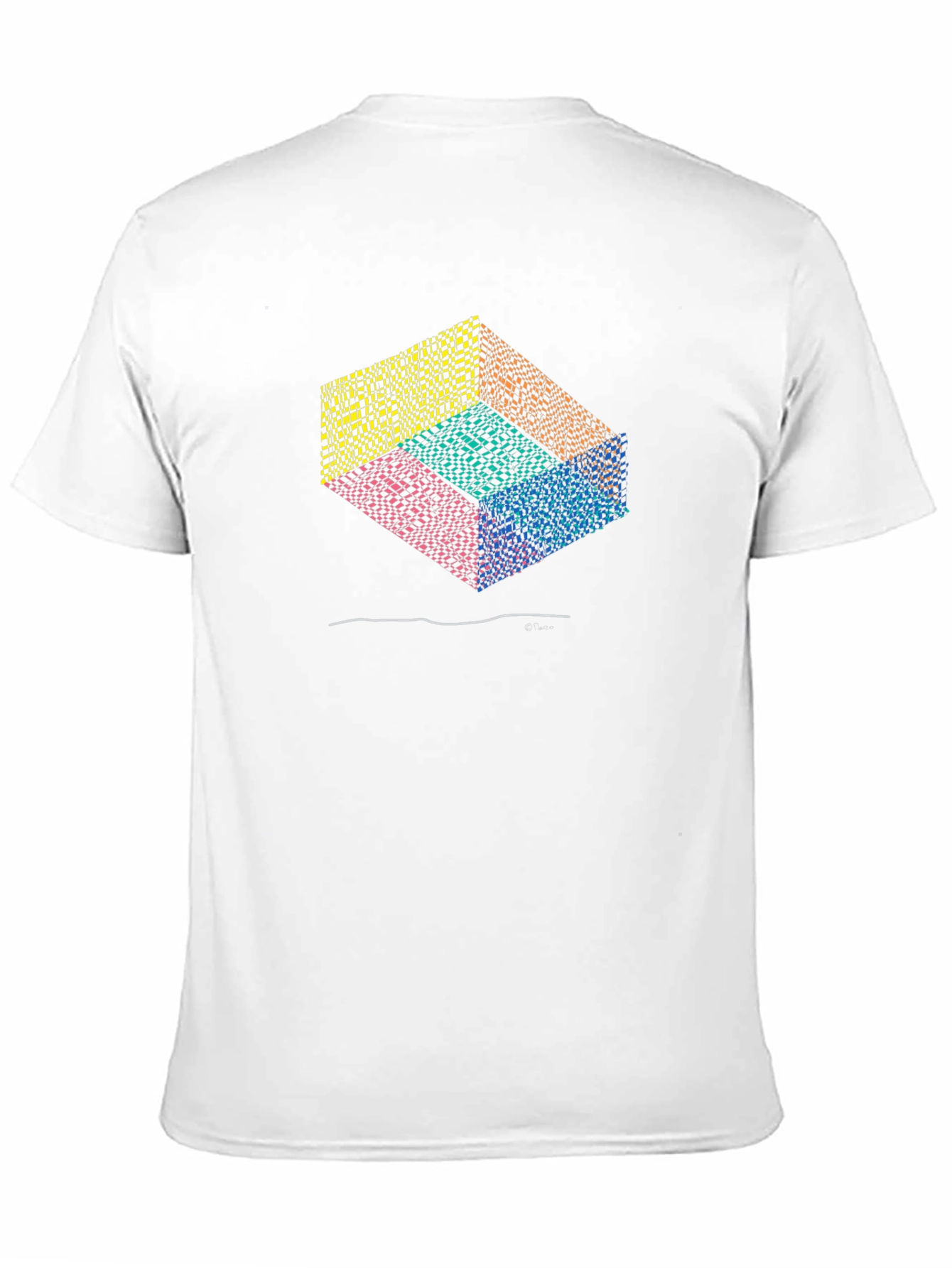 Geometric Illusion Graphic Black T-Shirt