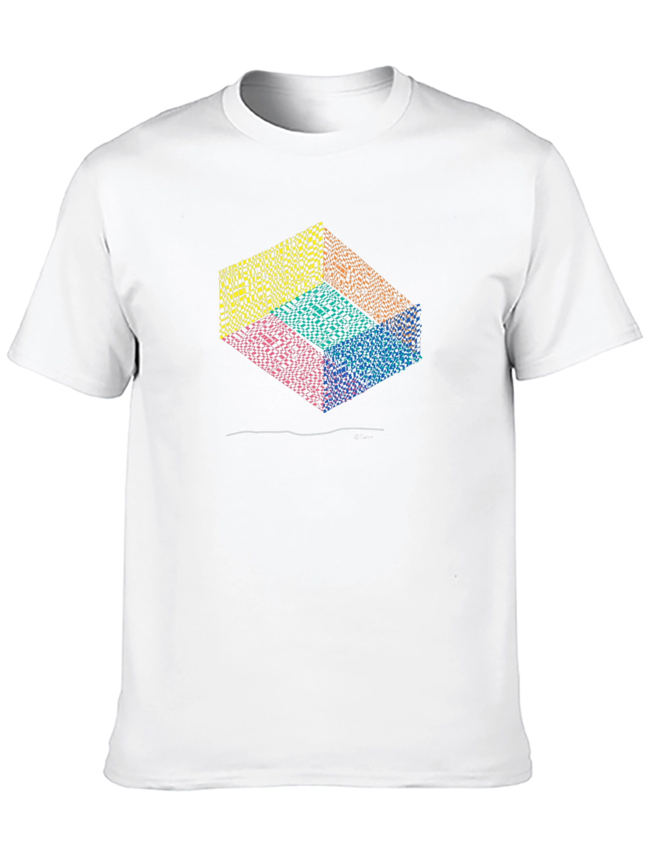 Geometric Illusion Graphic Black T-Shirt