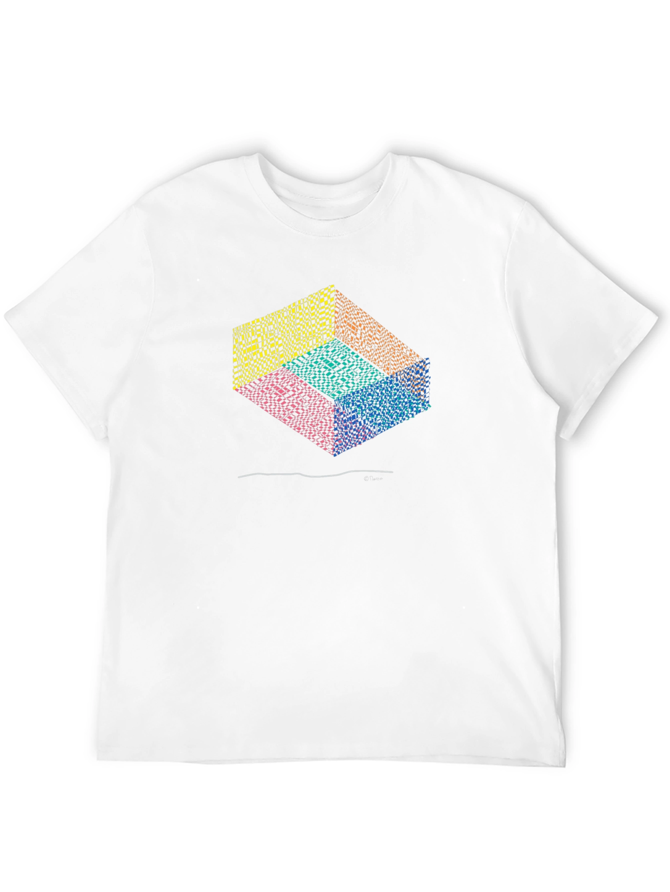 Geometric Illusion Graphic Black T-Shirt