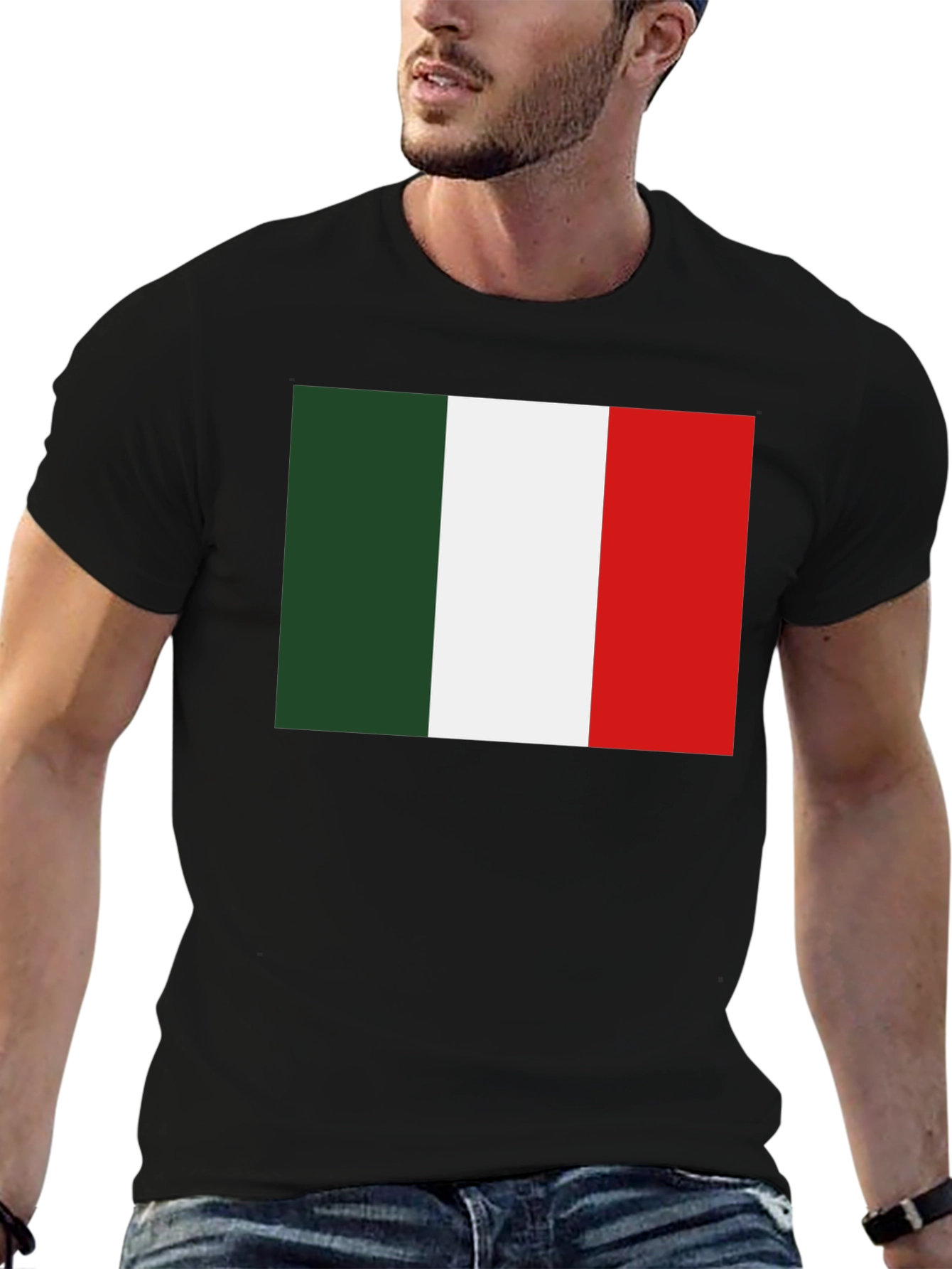 Italy Flag Graphic Tee - Black
