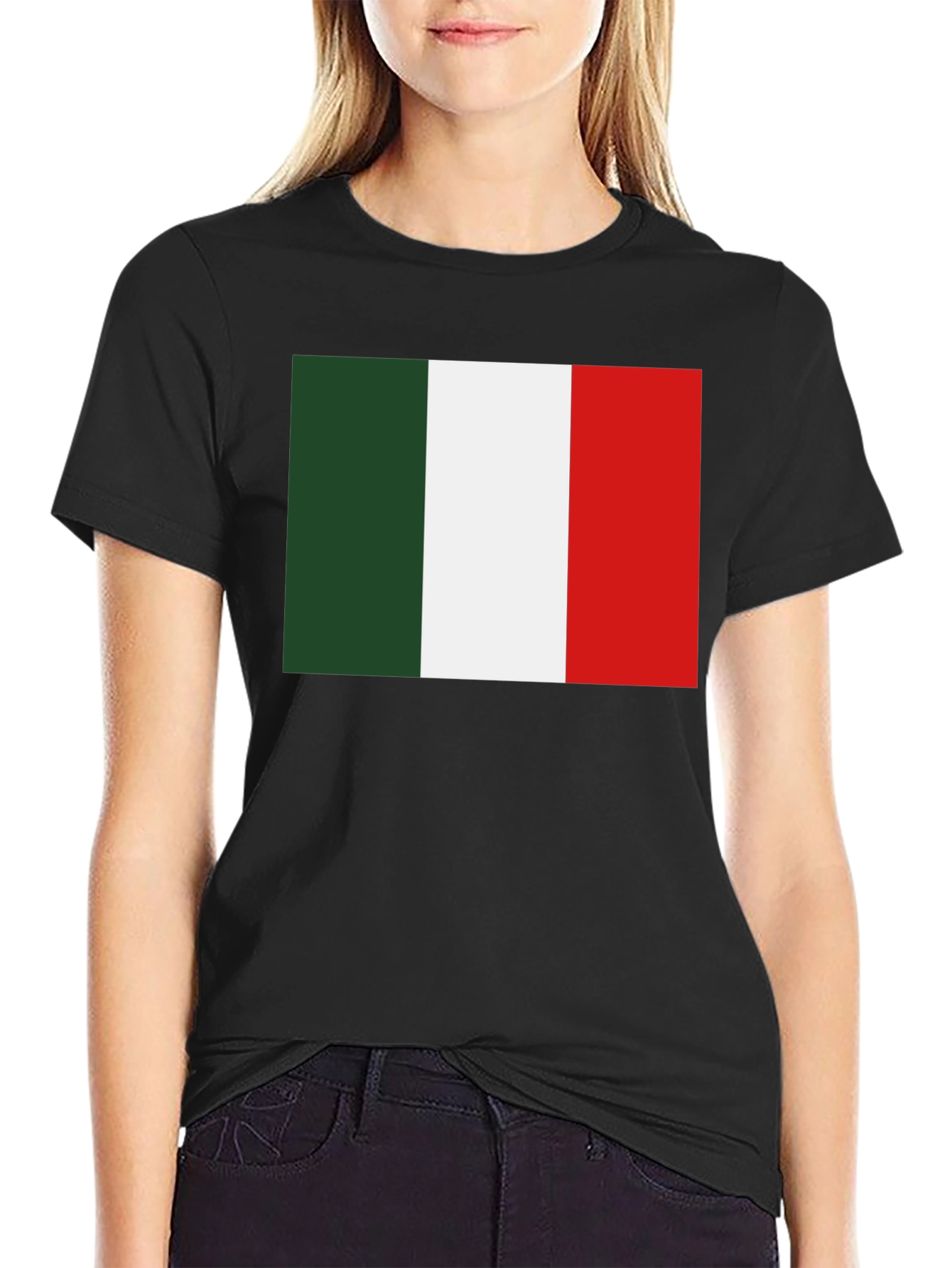 Italy Flag Graphic Tee - Black