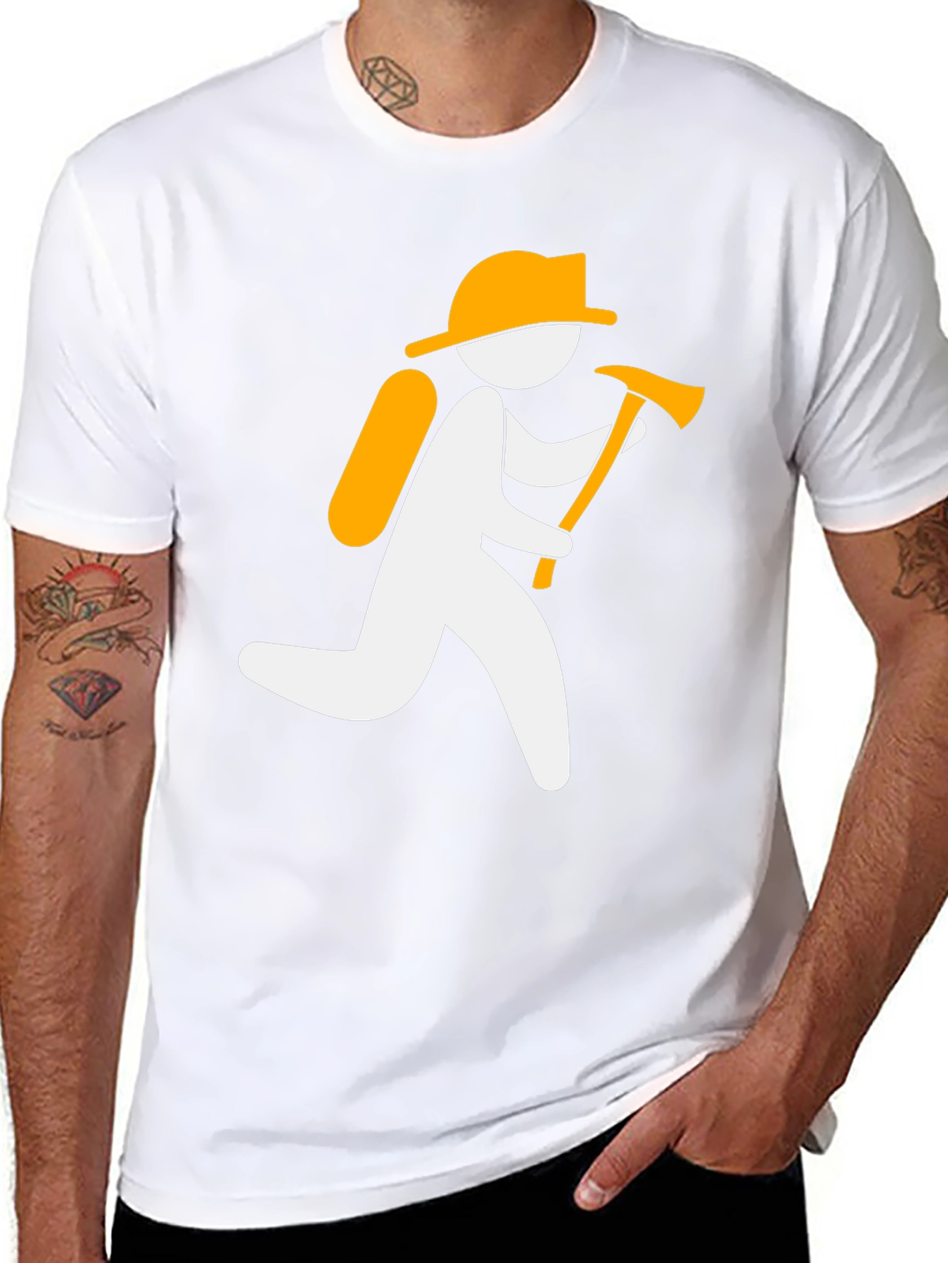 Firefighter Graphic Tee - Black Cotton T-Shirt