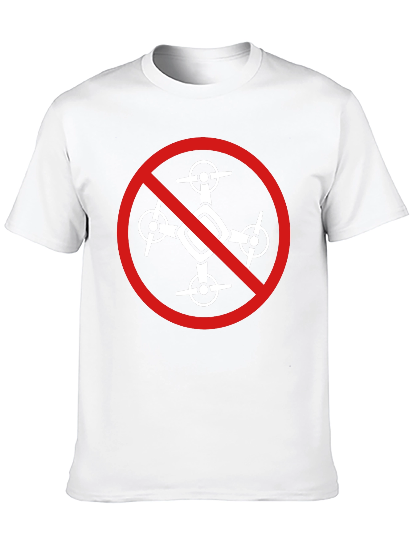 No Drone Zone T-Shirt - Black Crew Neck