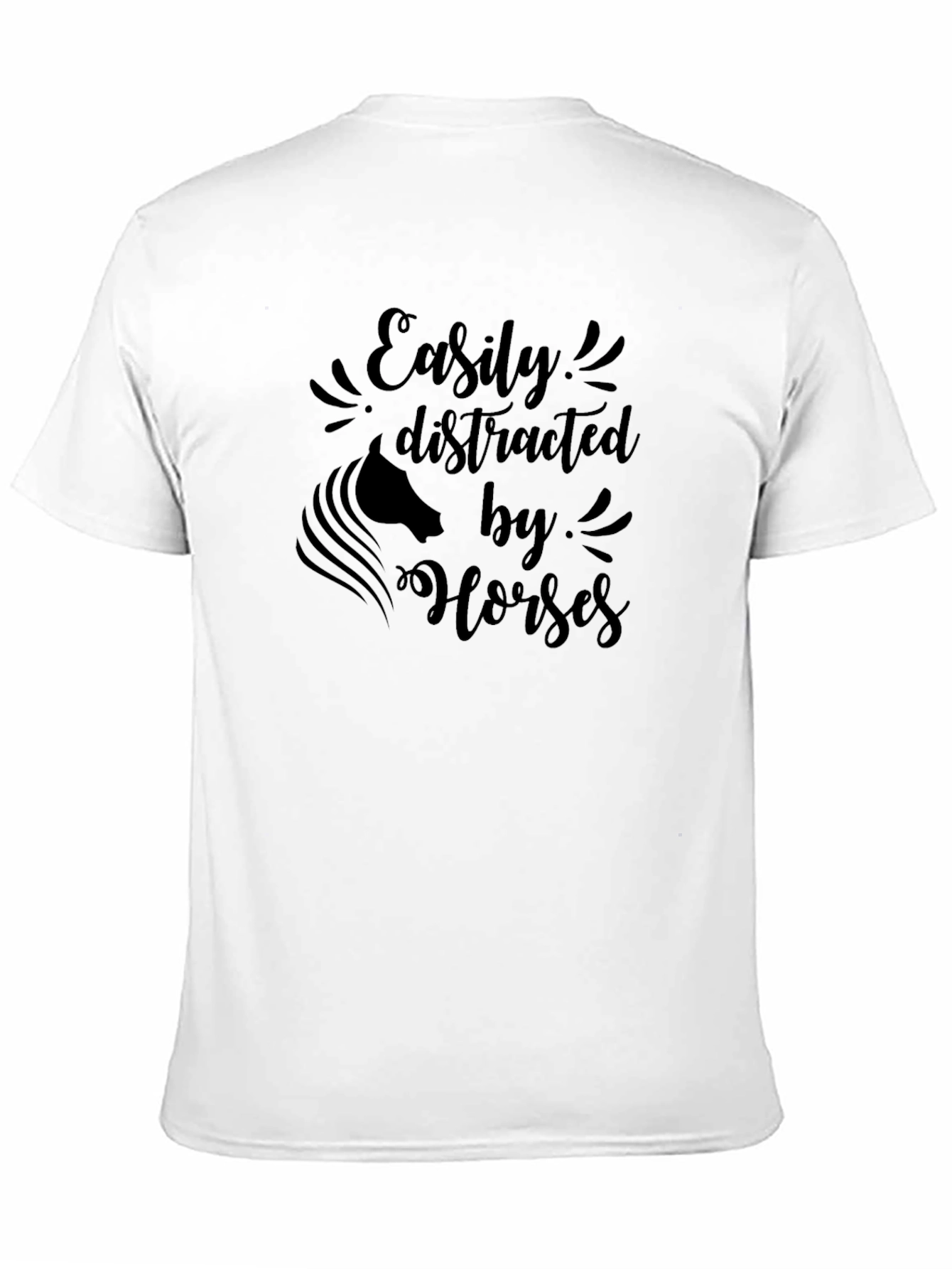 Easily Distracted by Horses Black T-Shirt