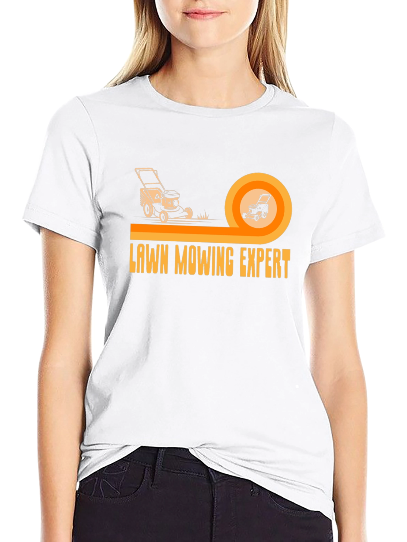 Lawn Mowing Expert Graphic Tee - Black Cotton T-Shirt