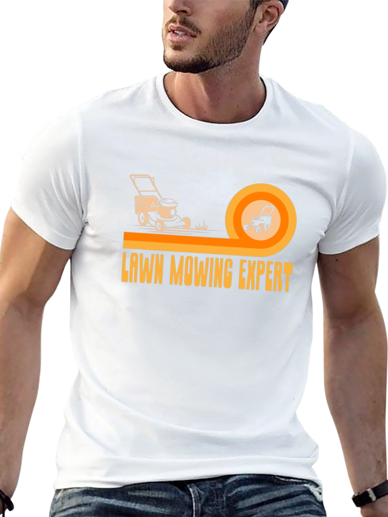 Lawn Mowing Expert Graphic Tee - Black Cotton T-Shirt