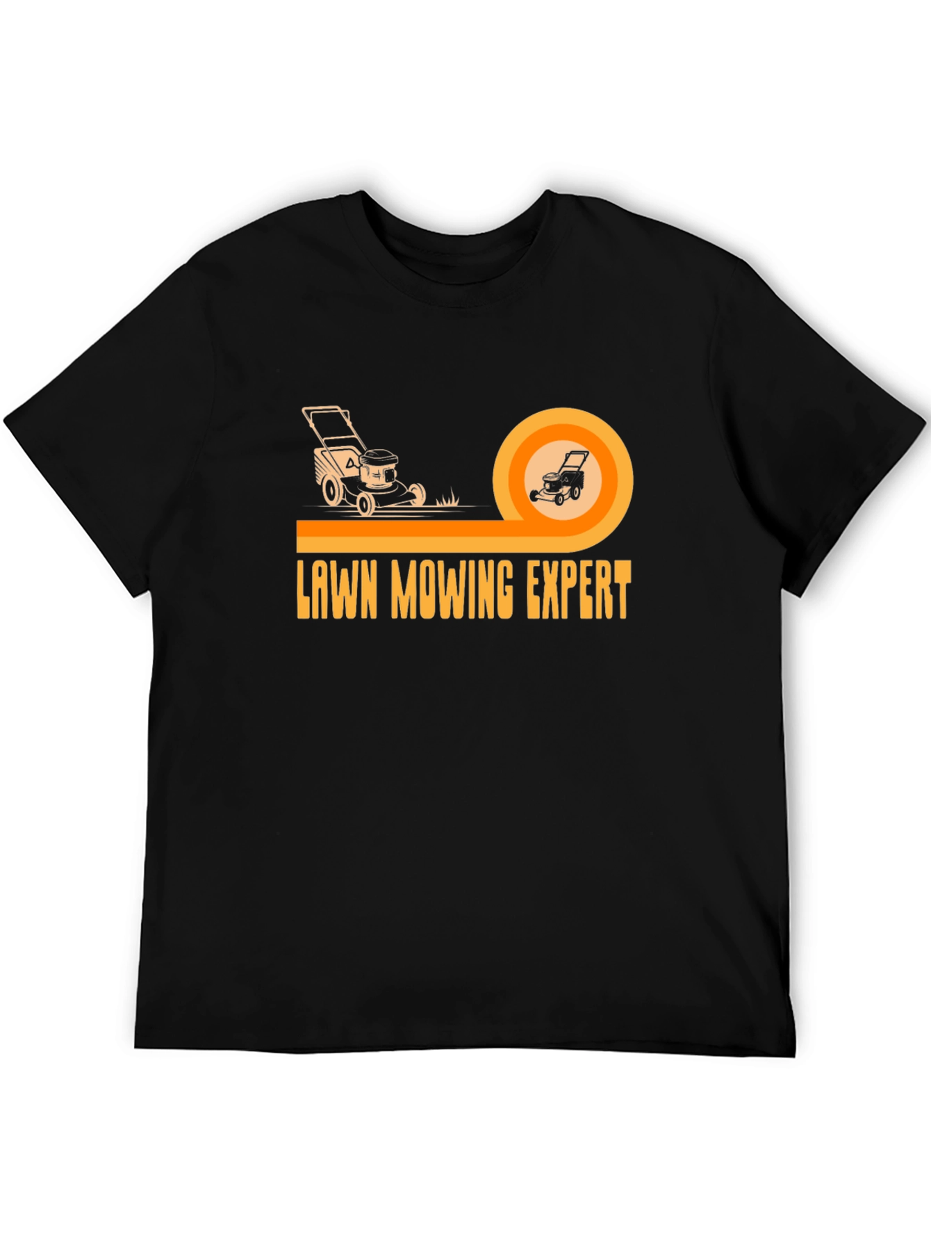 Lawn Mowing Expert Graphic Tee - Black Cotton T-Shirt